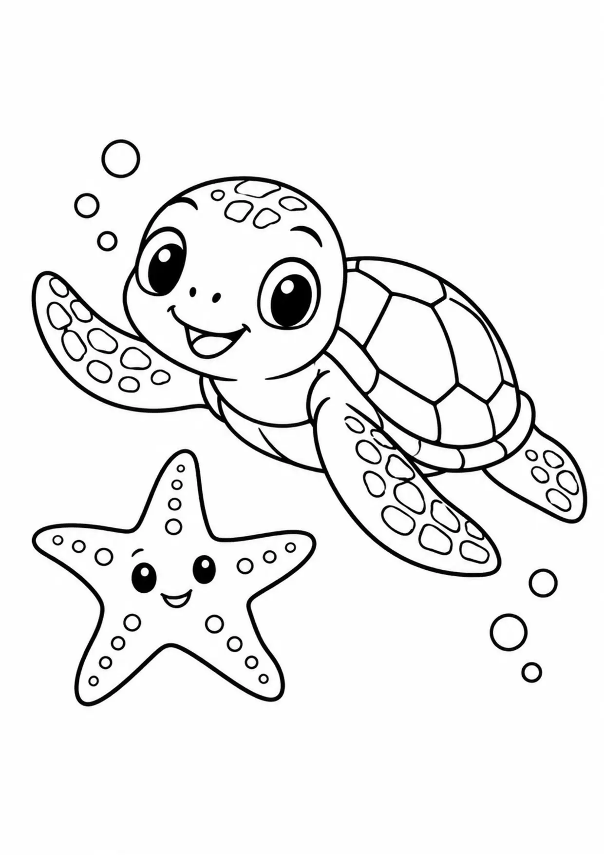 Coloriage tortue marine : tortue marine à imprimer montrant tortue marine, dessin noir et blanc