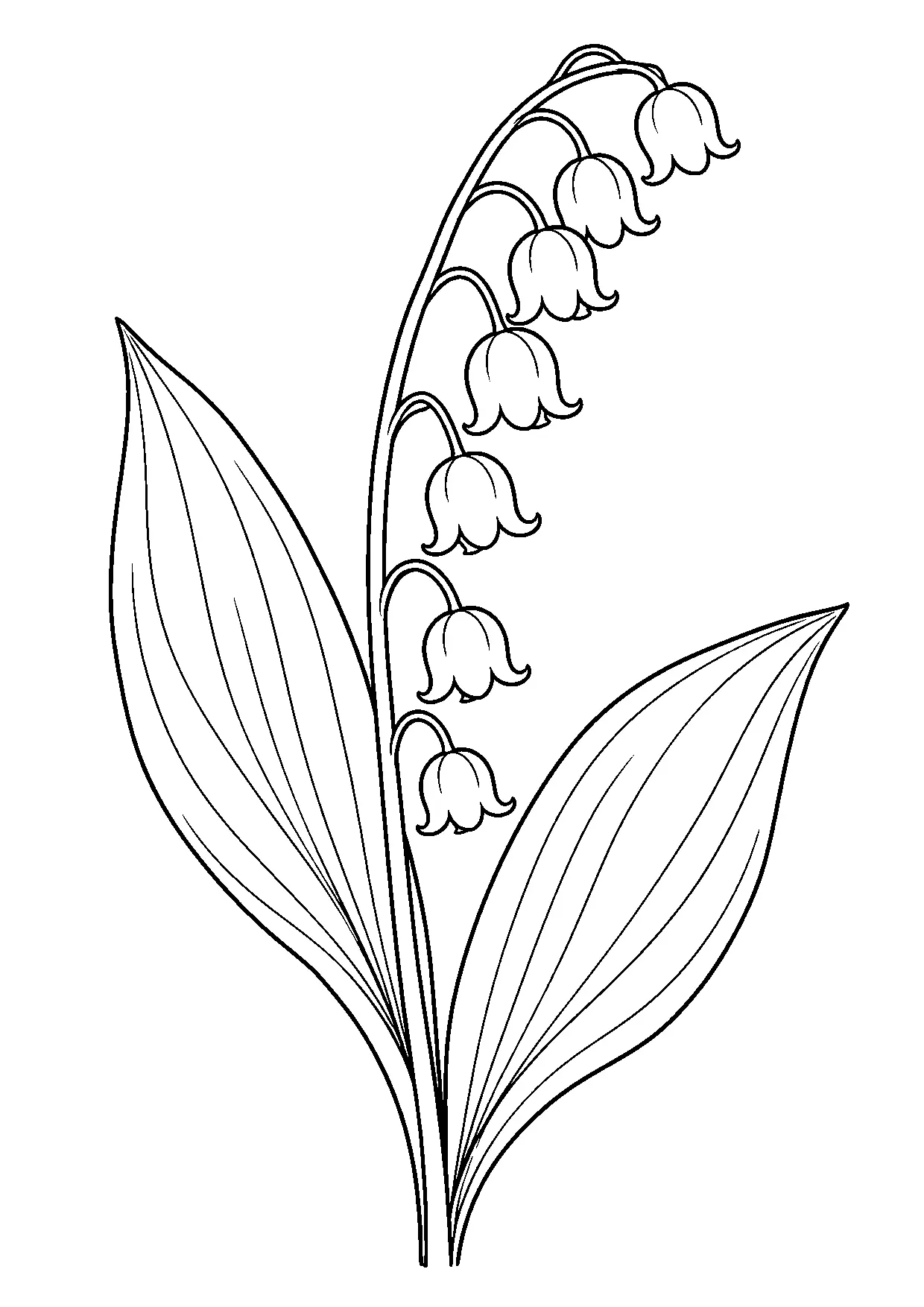Coloriage muguet à imprimer montrant muguet, illustration 16