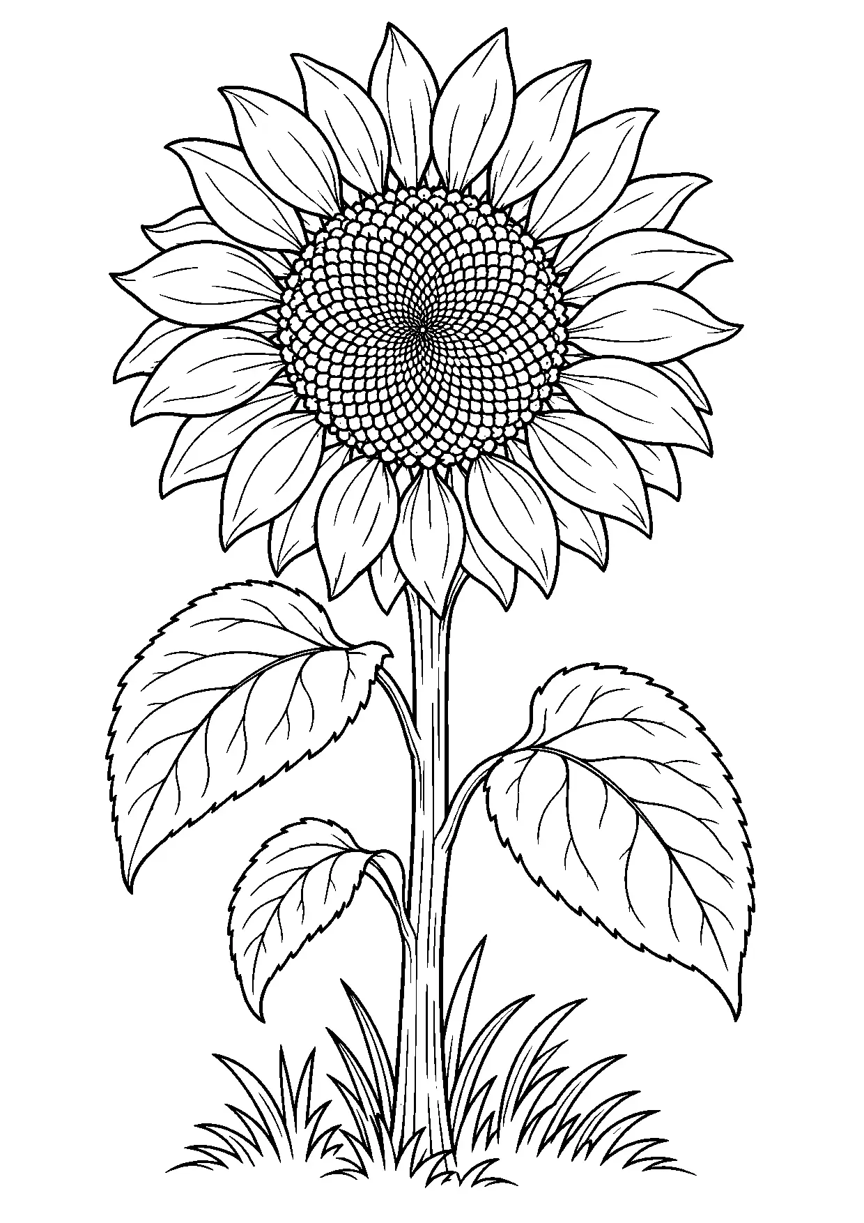 Coloriage tournesol à imprimer montrant tournesol, illustration 20