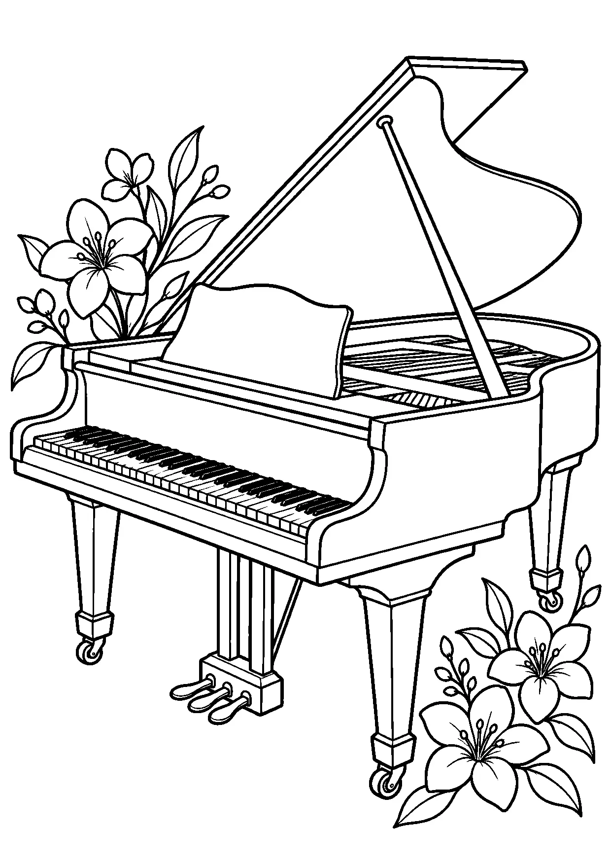 Coloriage piano : piano