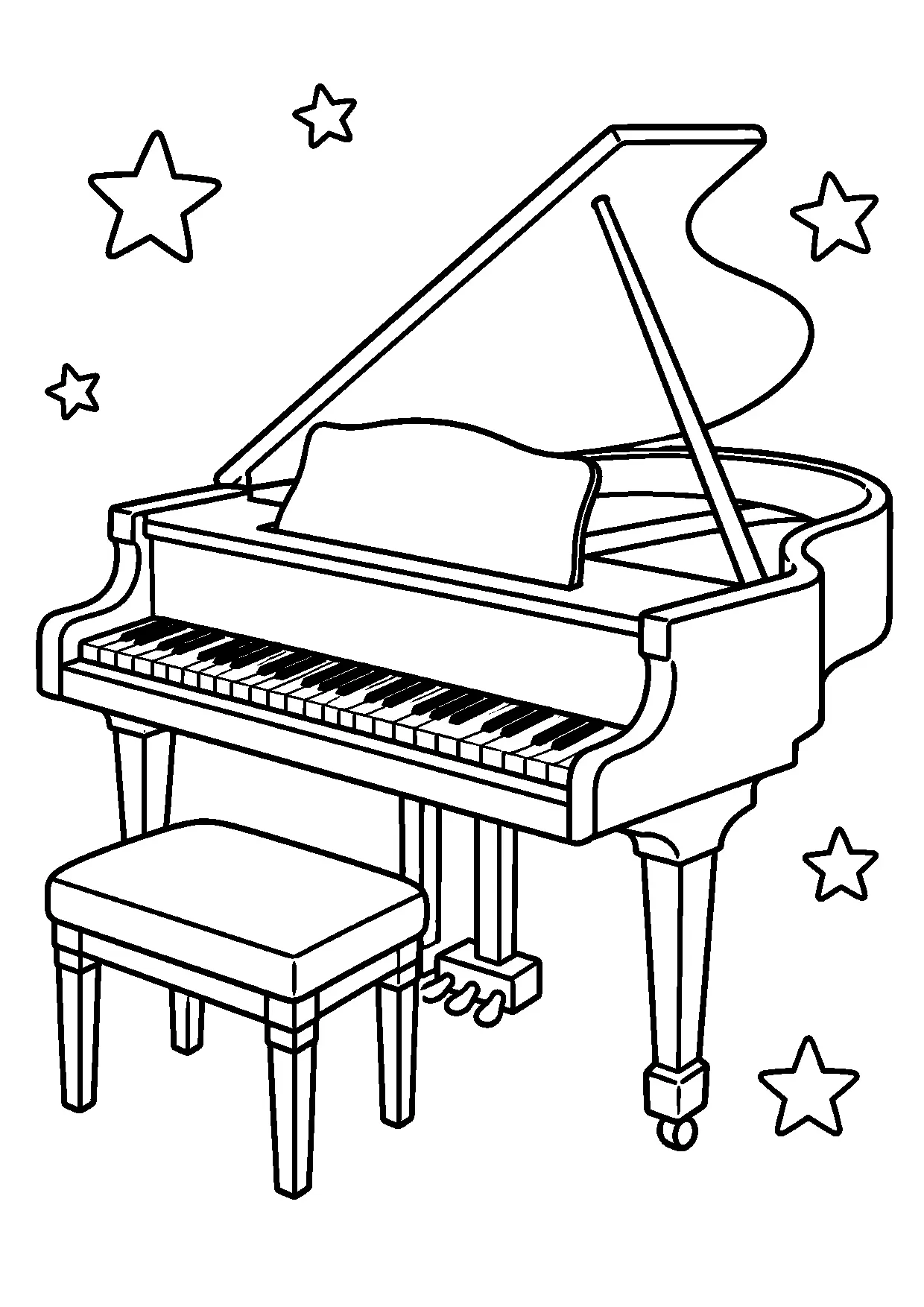 Coloriage piano : piano
