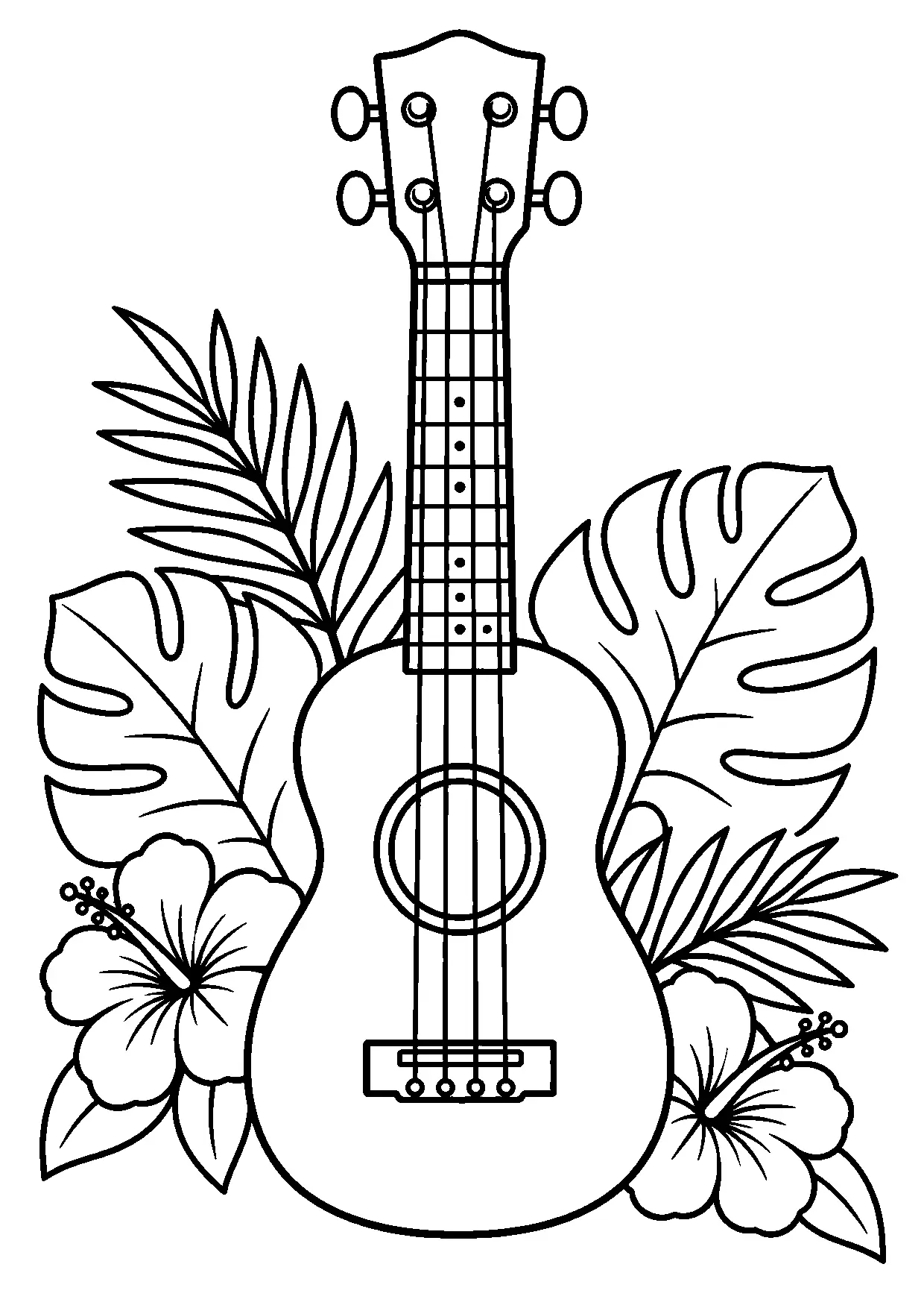 Coloriage ukulélé : ukulele