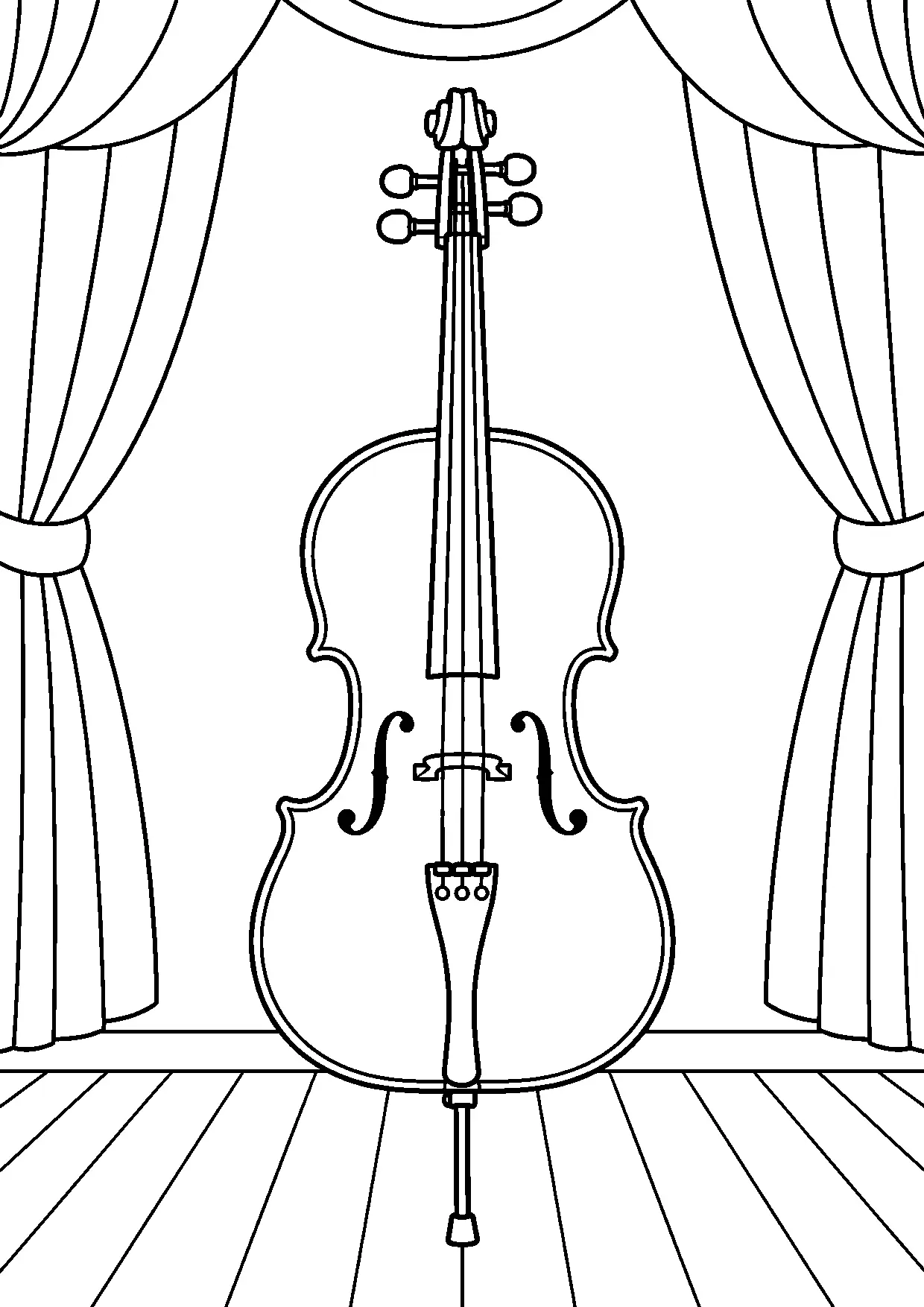 Coloriage violoncelle : violoncelle