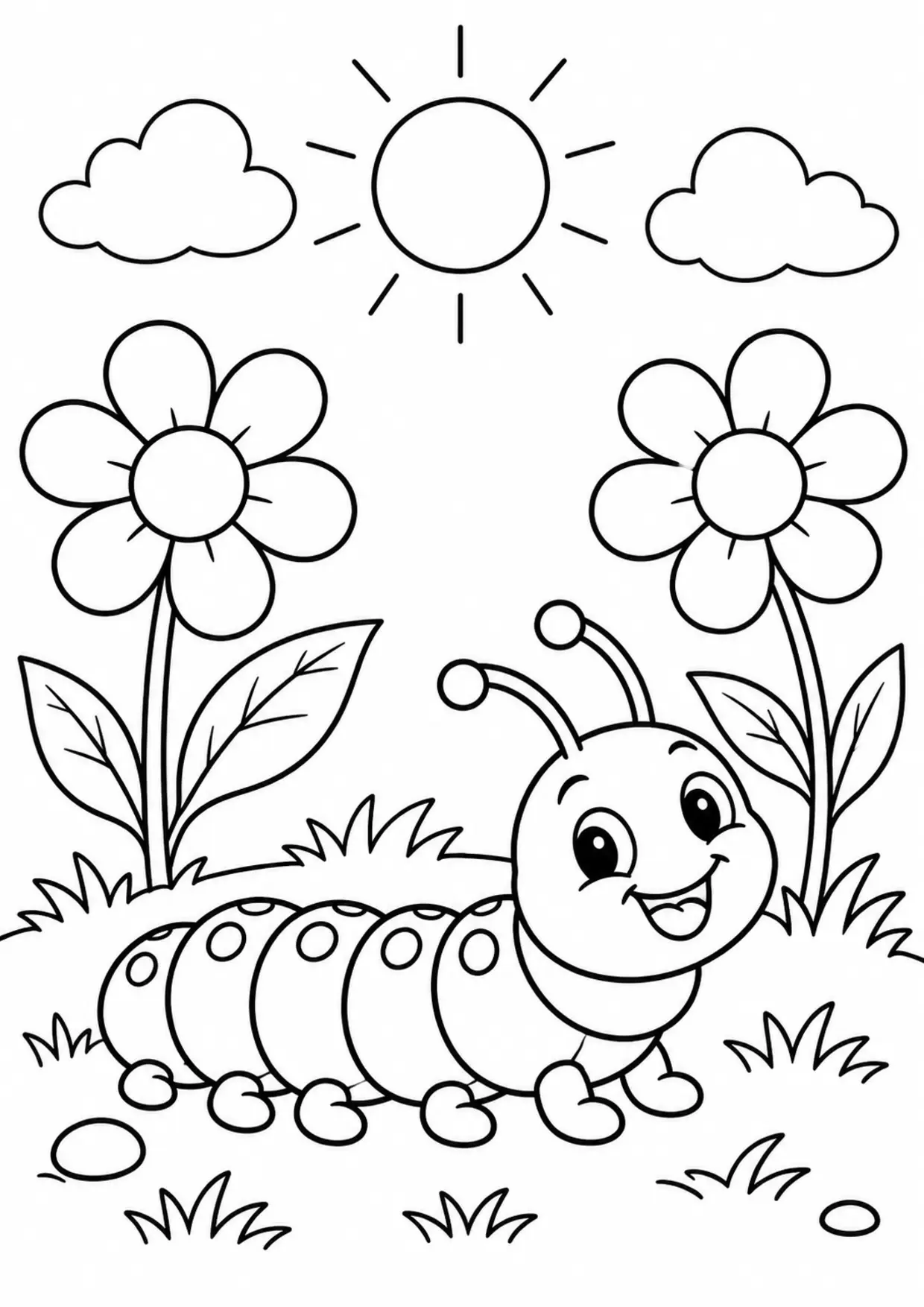 Coloriage chenille : chenille