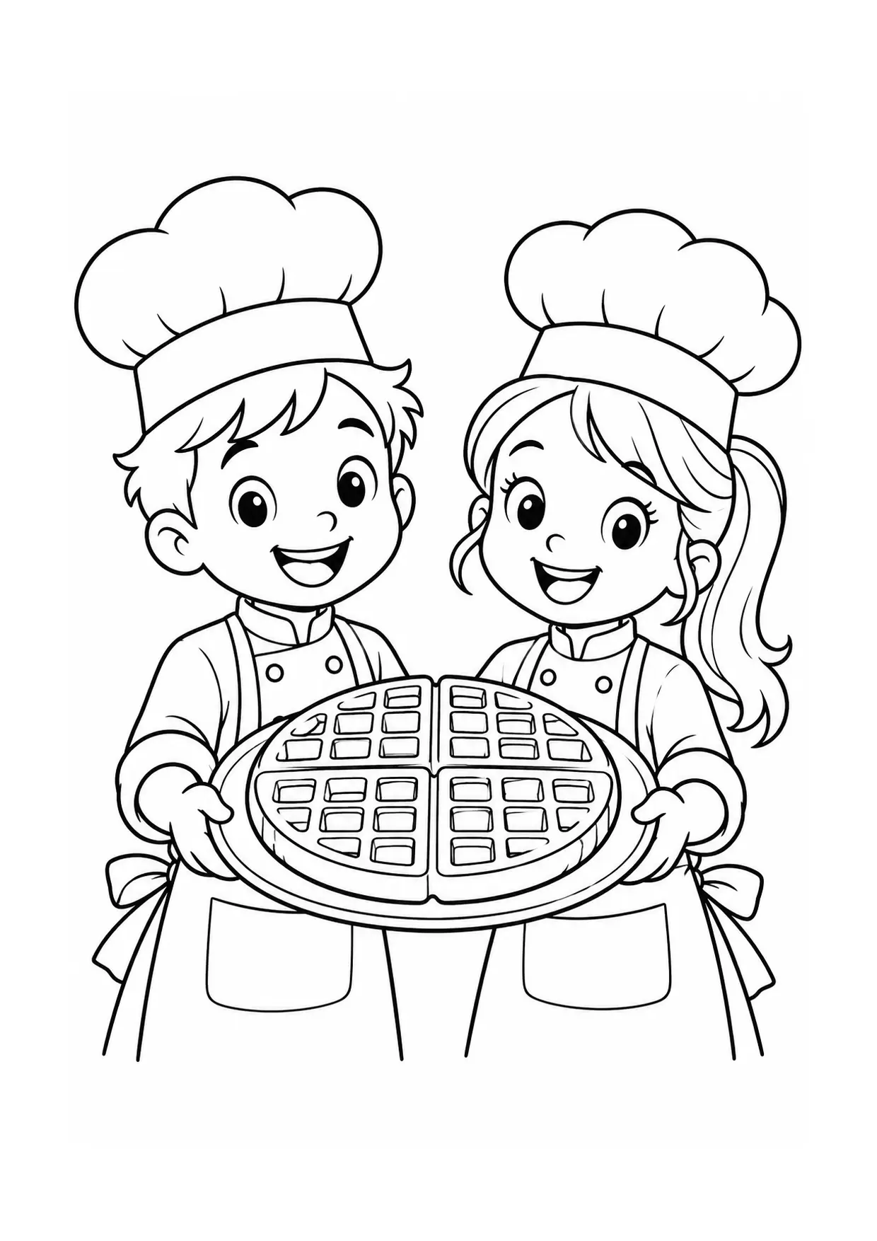 Coloriage Gaufre : enfants