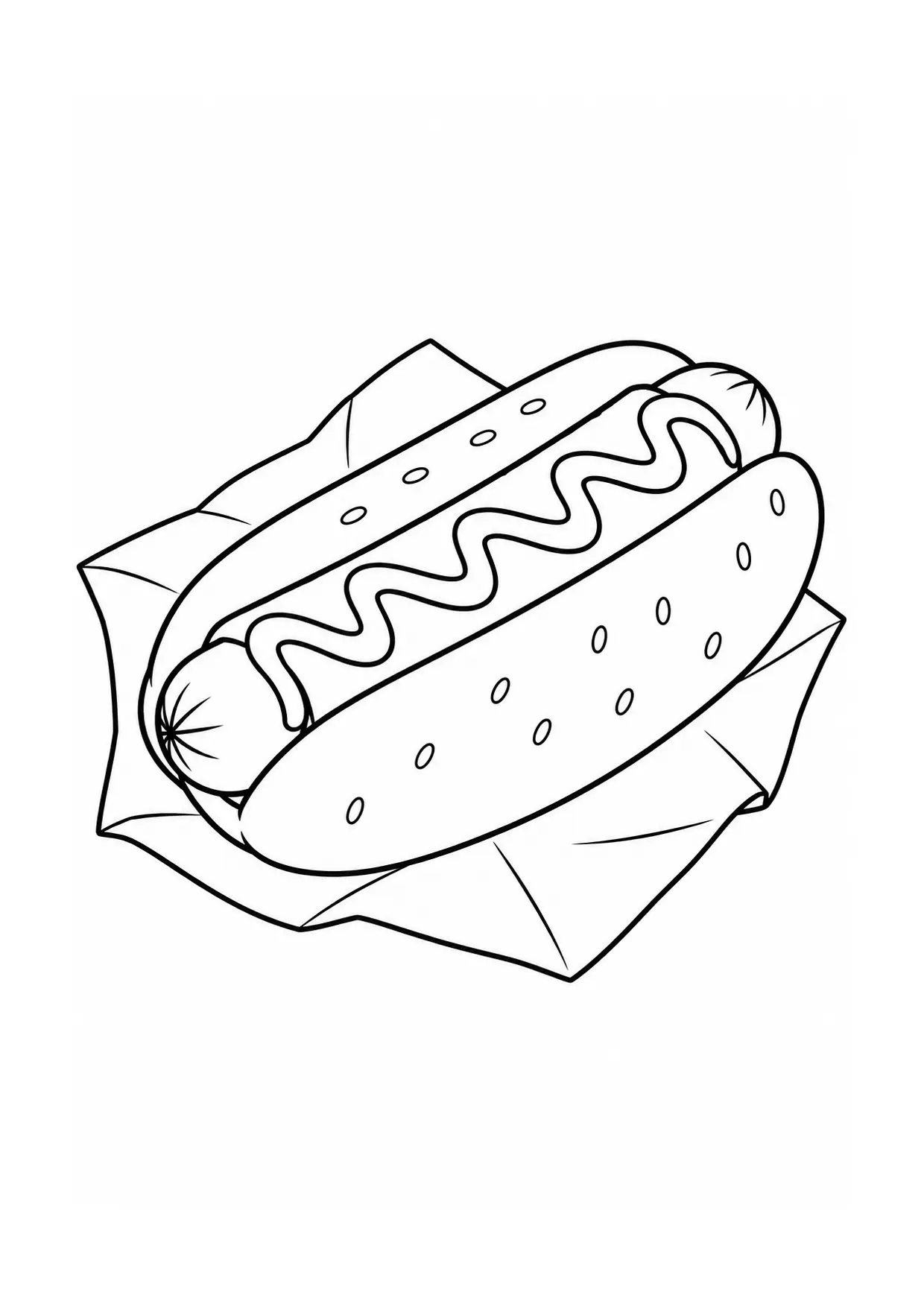 Coloriage Hot-dog : serviette