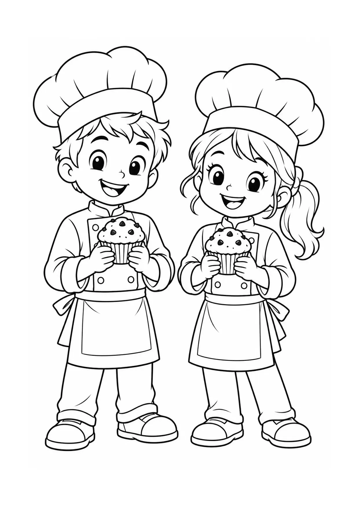 Coloriage Muffin : enfants