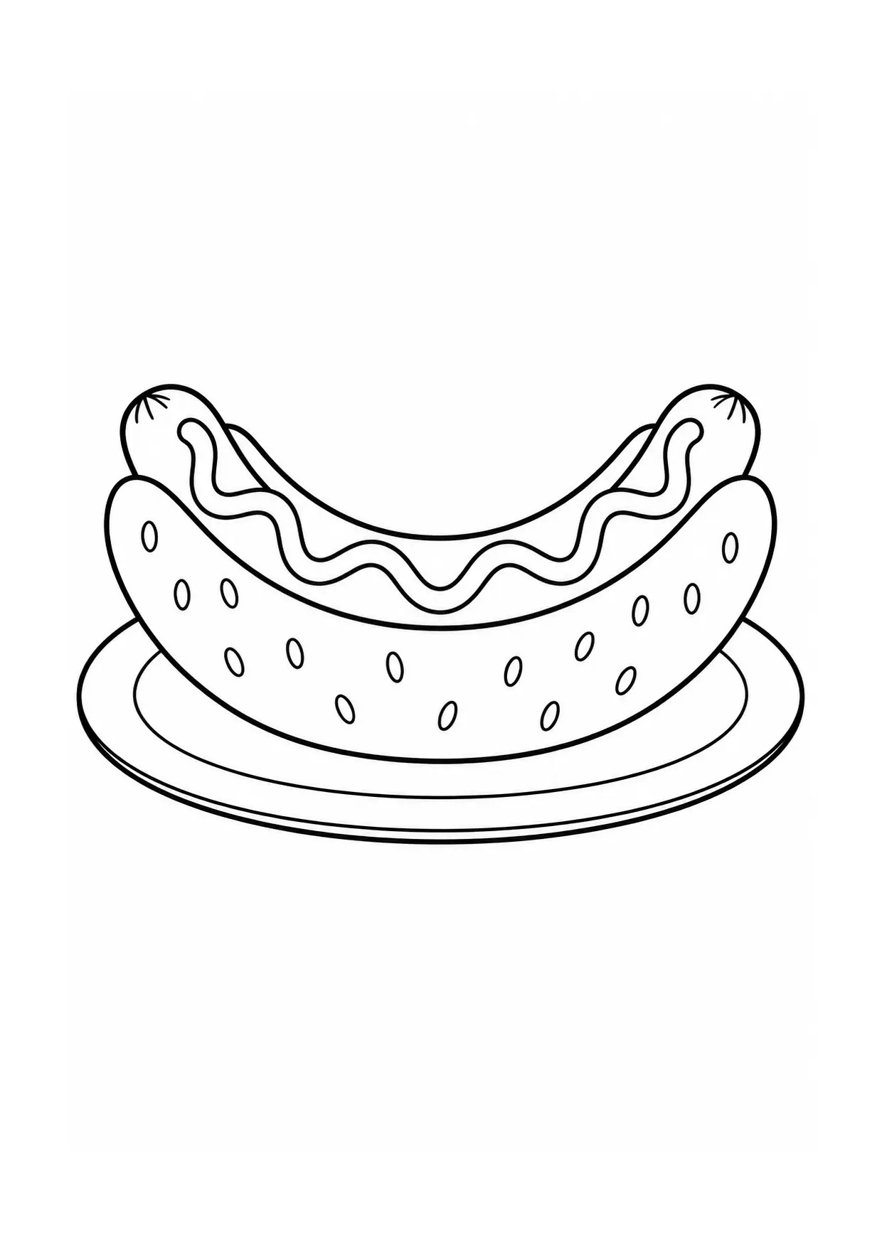 Coloriage Hot-dog : courbe