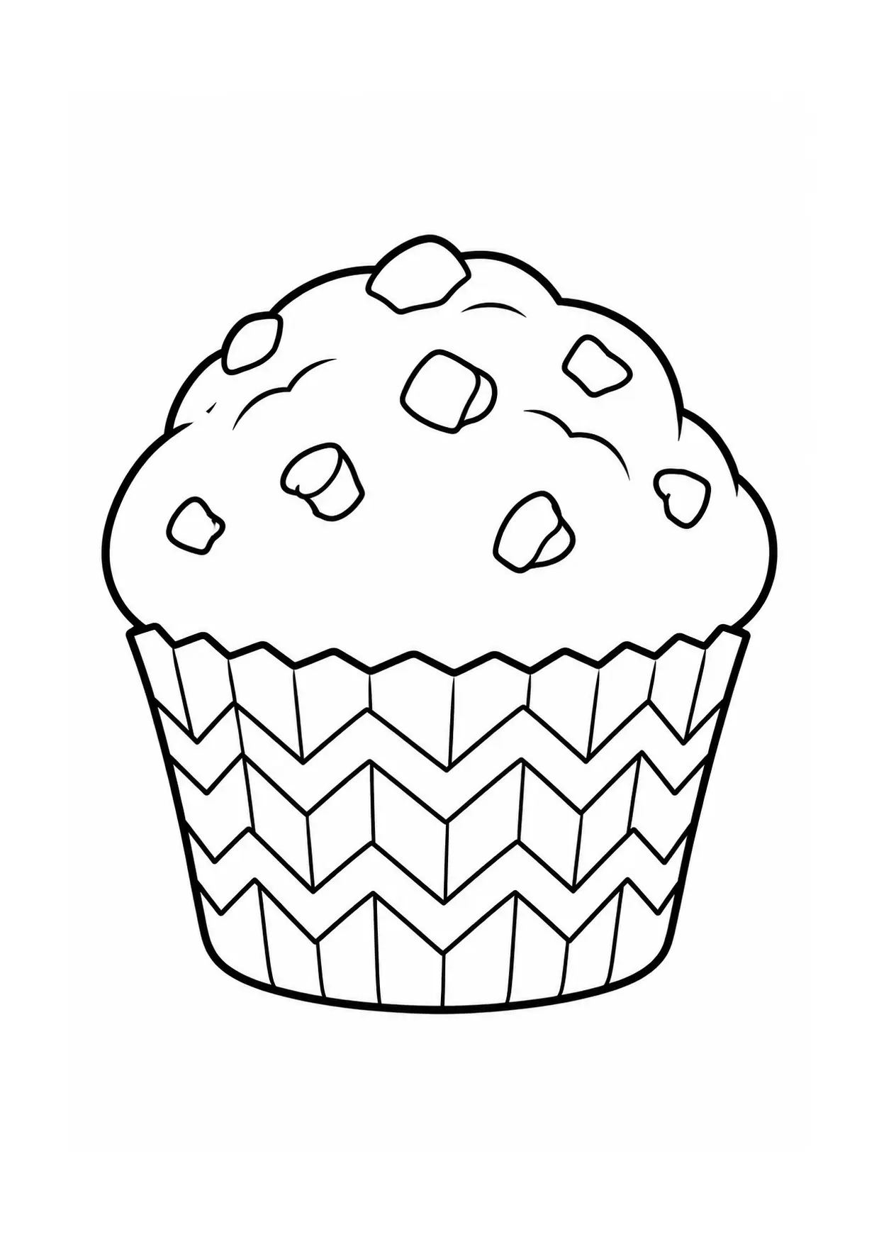 Coloriage Muffin : zigzags à imprimer représentant zigzags en dessin noir et blanc
