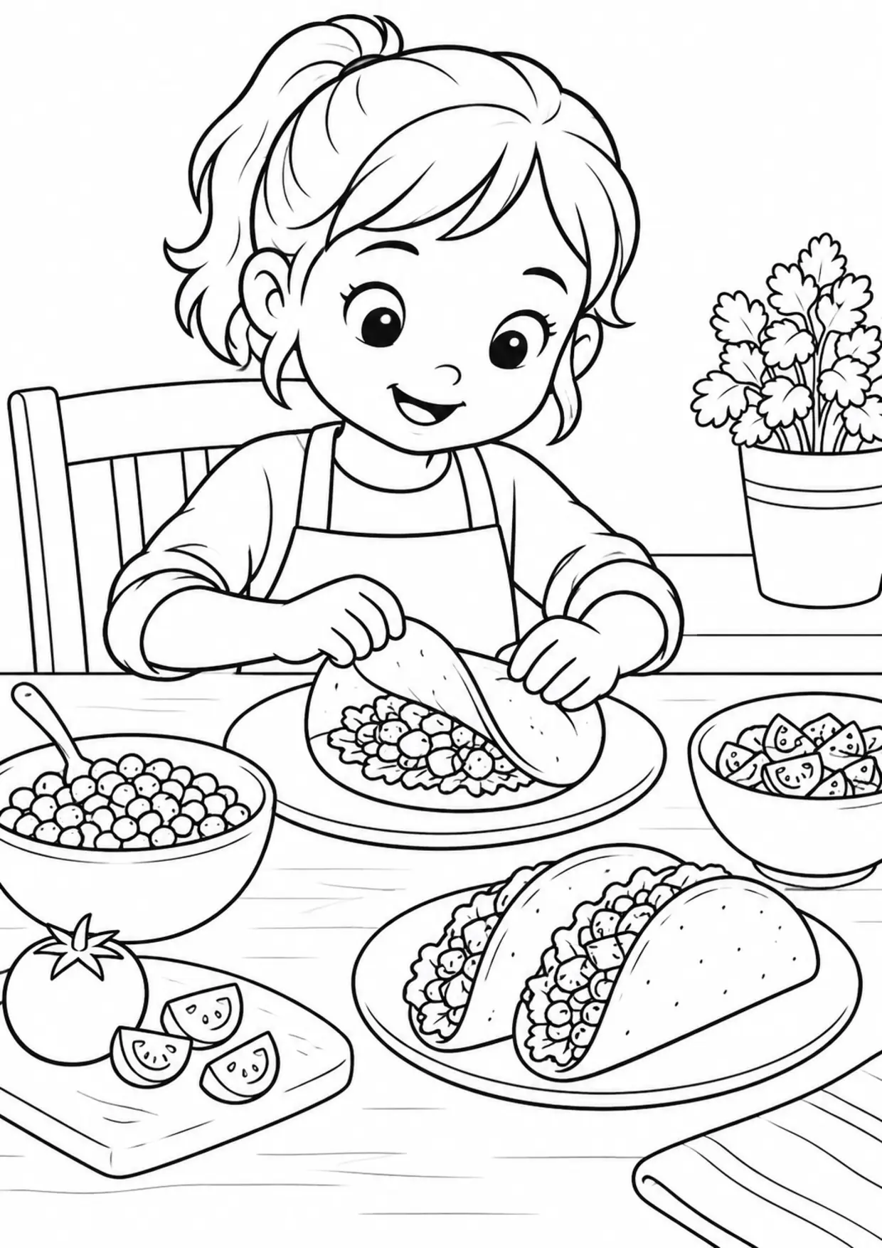 Coloriage Tacos : pliage