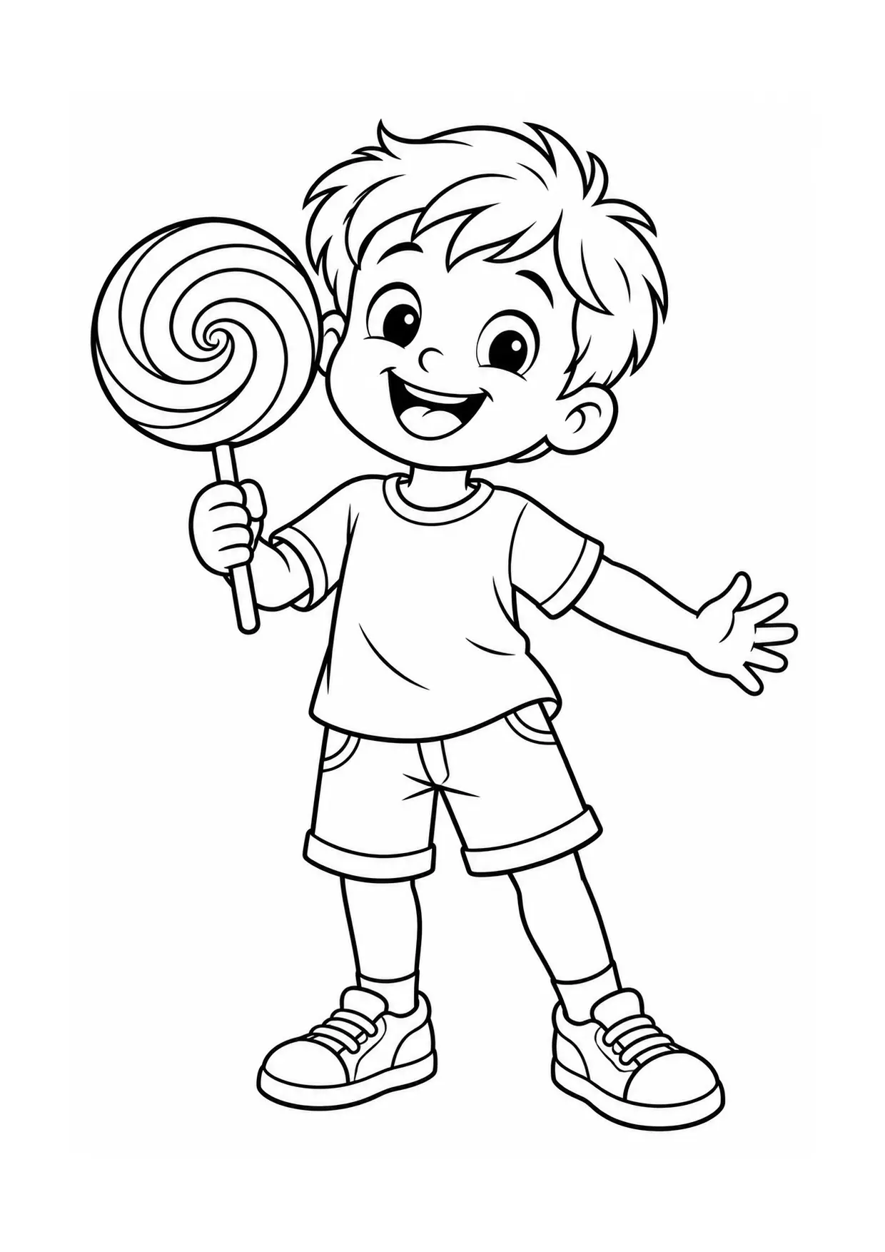 Coloriage Sucette : enfant grande à imprimer représentant enfant grande en dessin noir et blanc