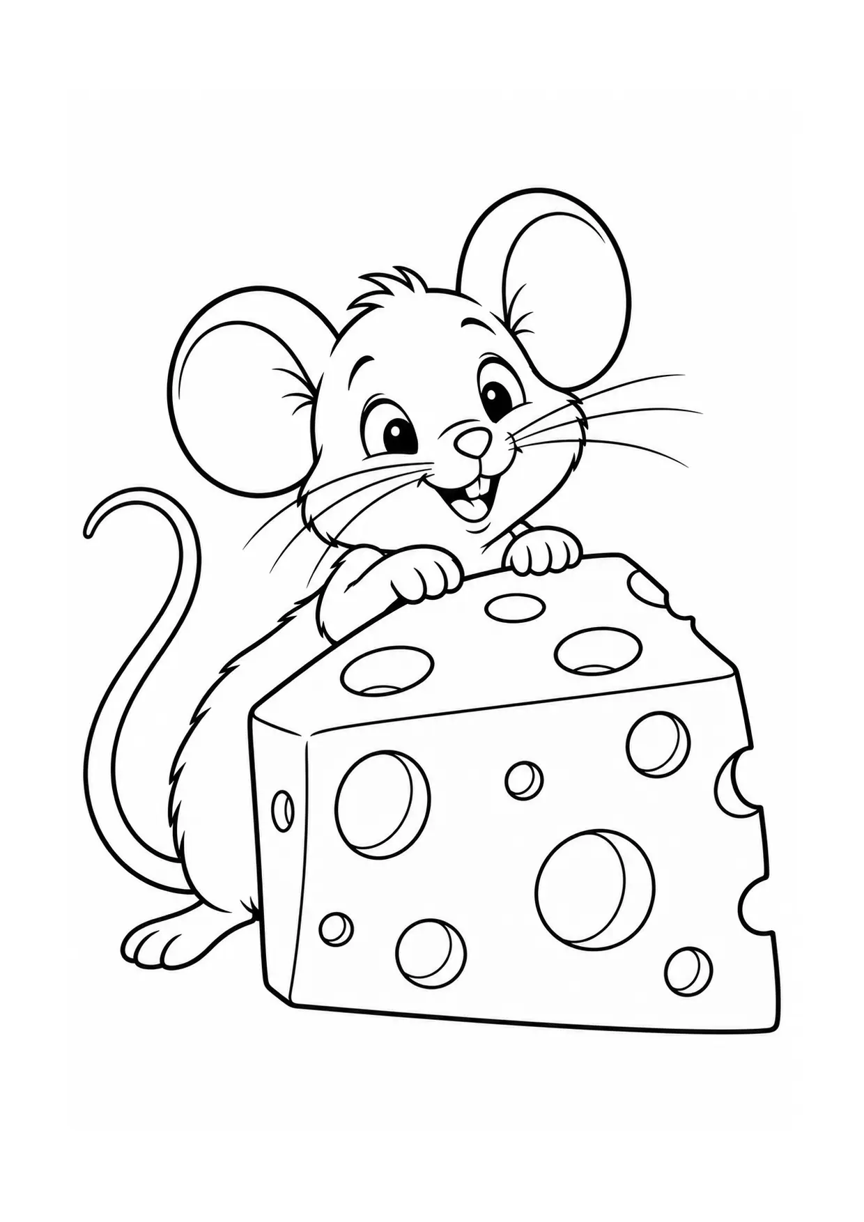 Coloriage Fromage : souris – modèle 13