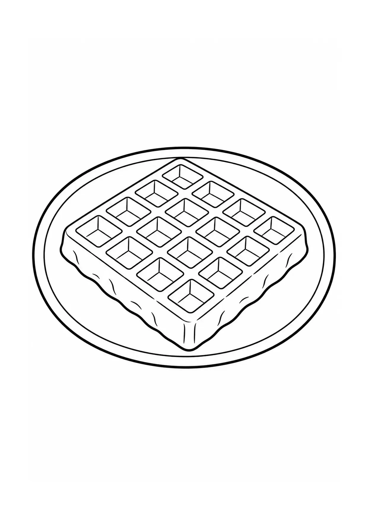 Coloriage Gaufre : carrée à imprimer représentant carrée en dessin noir et blanc