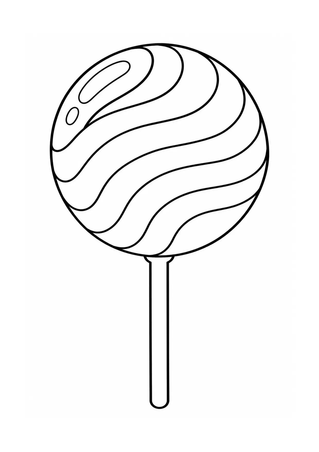 Coloriage Sucette : ondulee à imprimer représentant ondulee en dessin noir et blanc