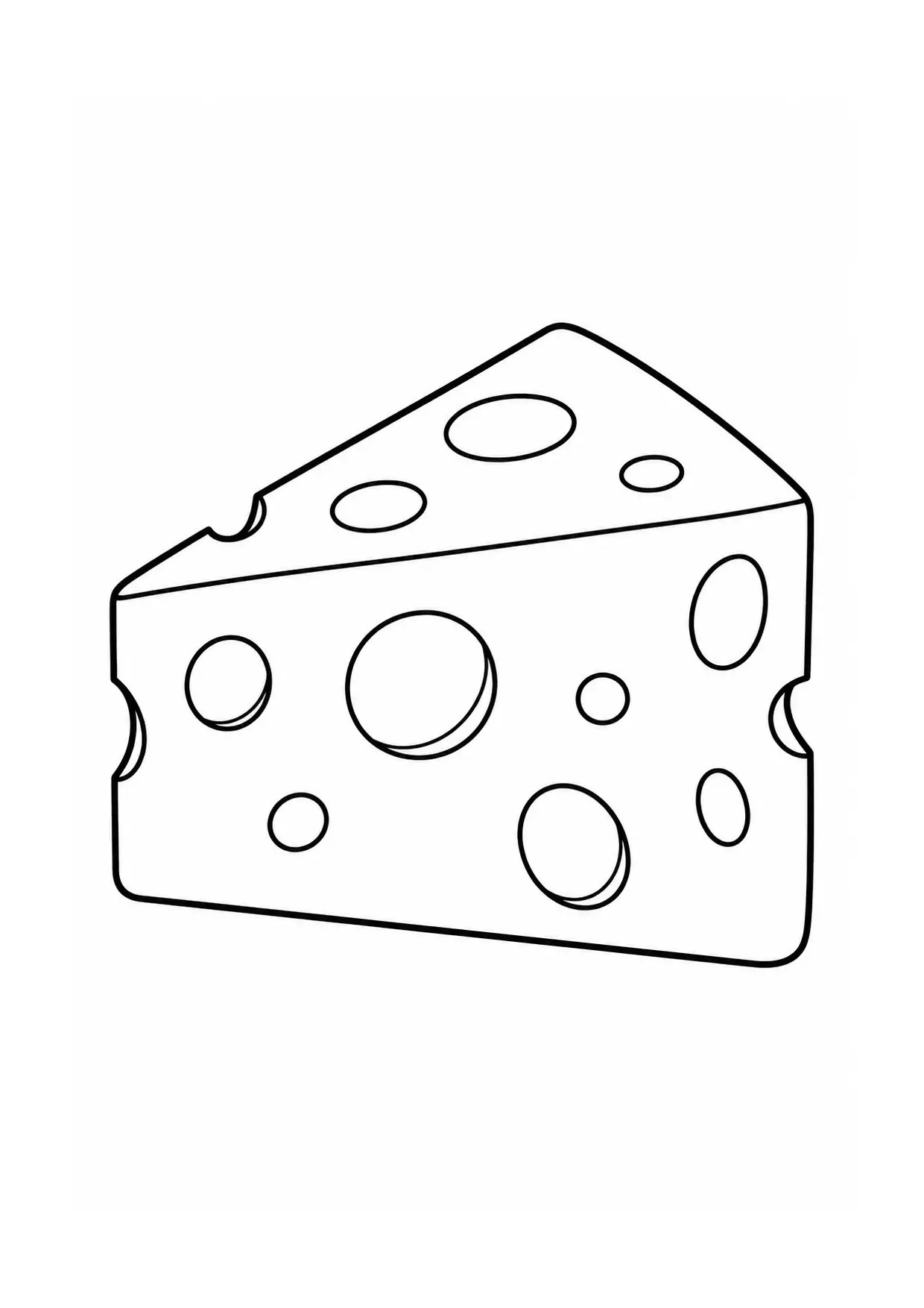 Coloriage Fromage : triangle à imprimer représentant triangle en dessin noir et blanc