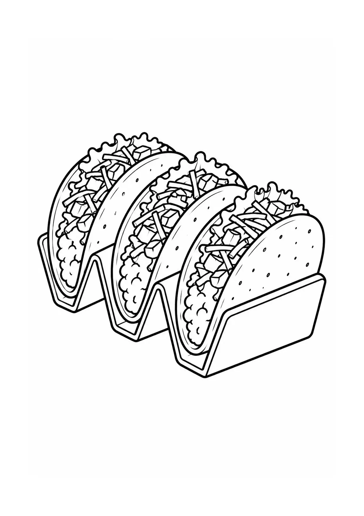 Coloriage Tacos : support – modèle 20 à imprimer représentant support en dessin noir et blanc