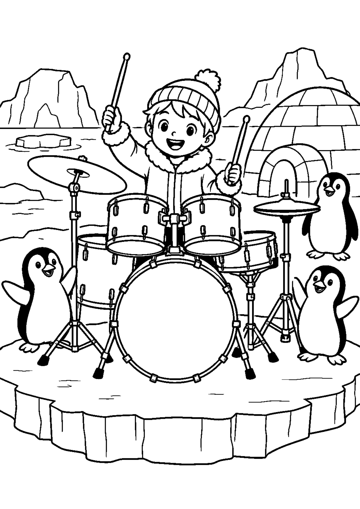 Coloriage batterie : 008 banquise