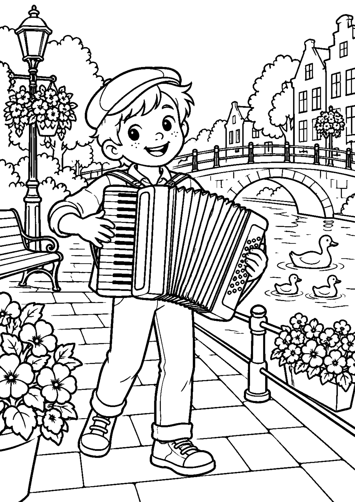 Coloriage accordéon : 016 canal