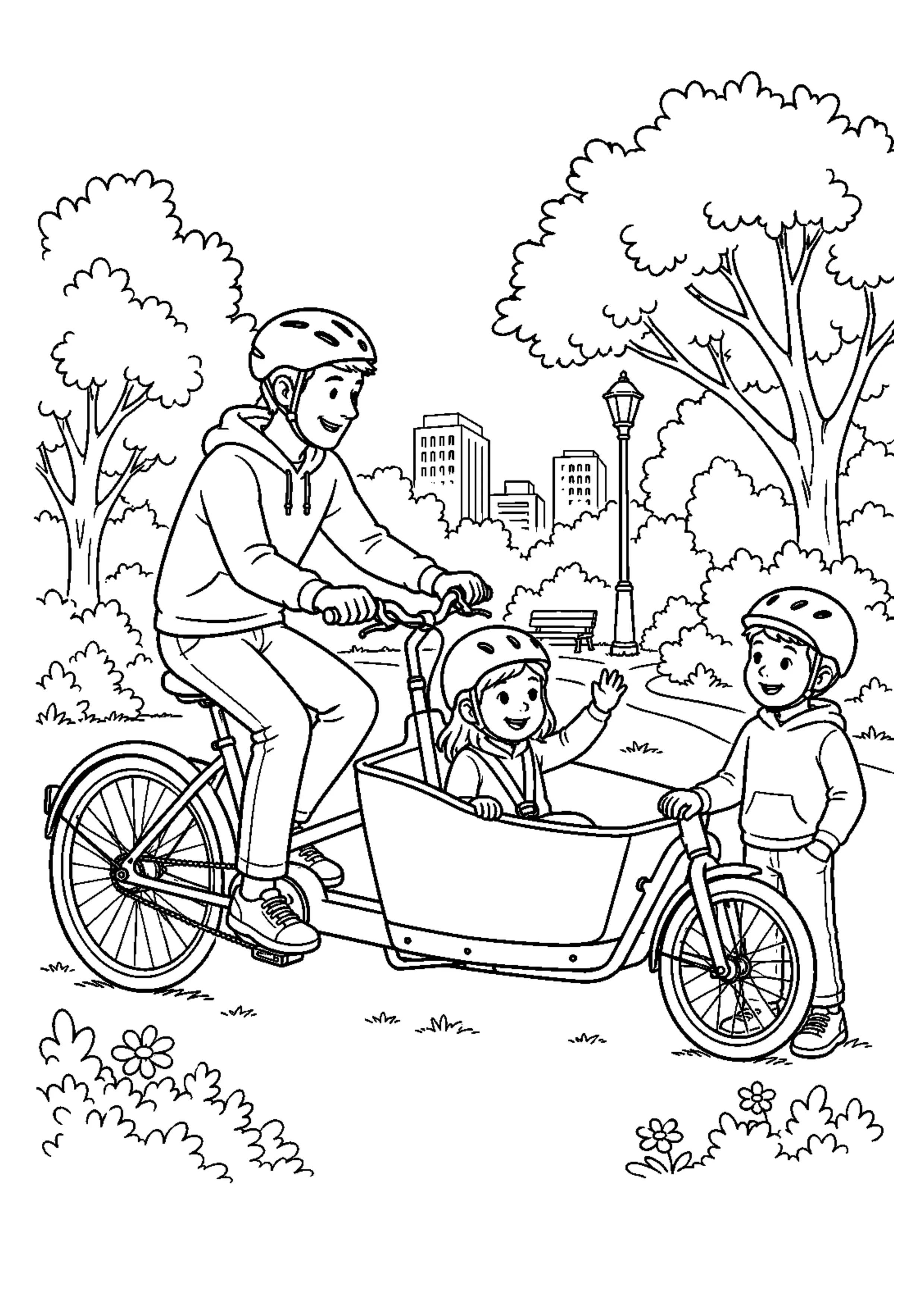 Coloriage Vélo cargo à imprimer – dessin 3