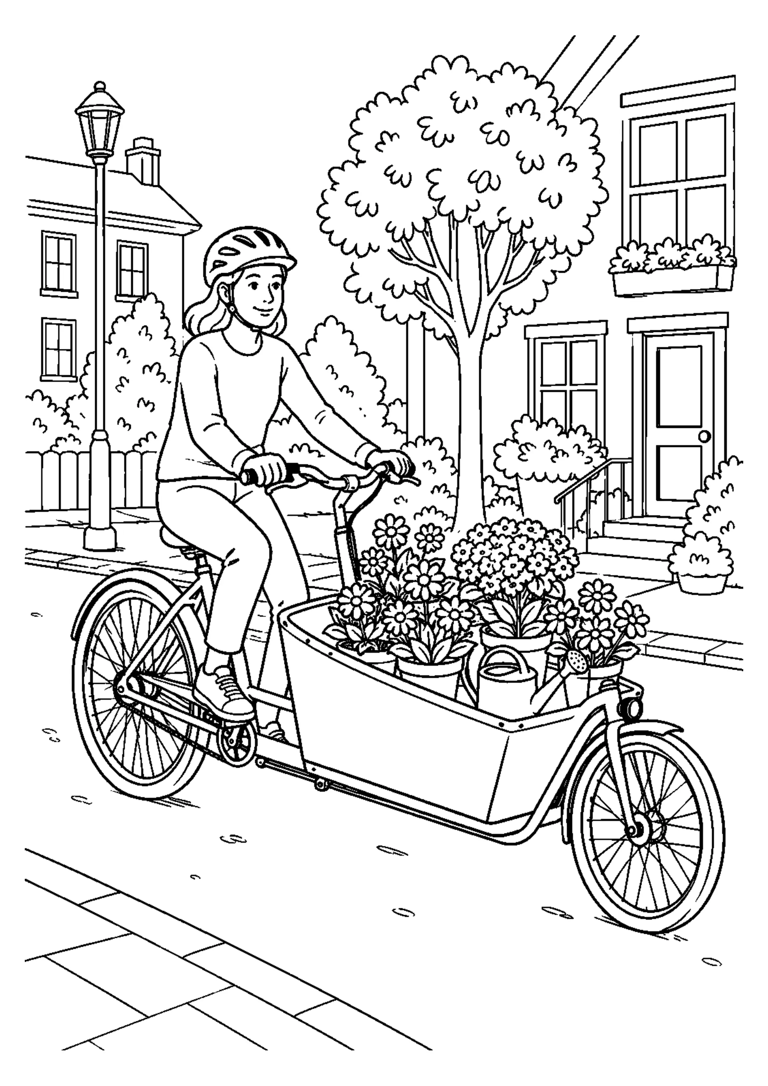 Coloriage Vélo cargo à imprimer – dessin n°4
