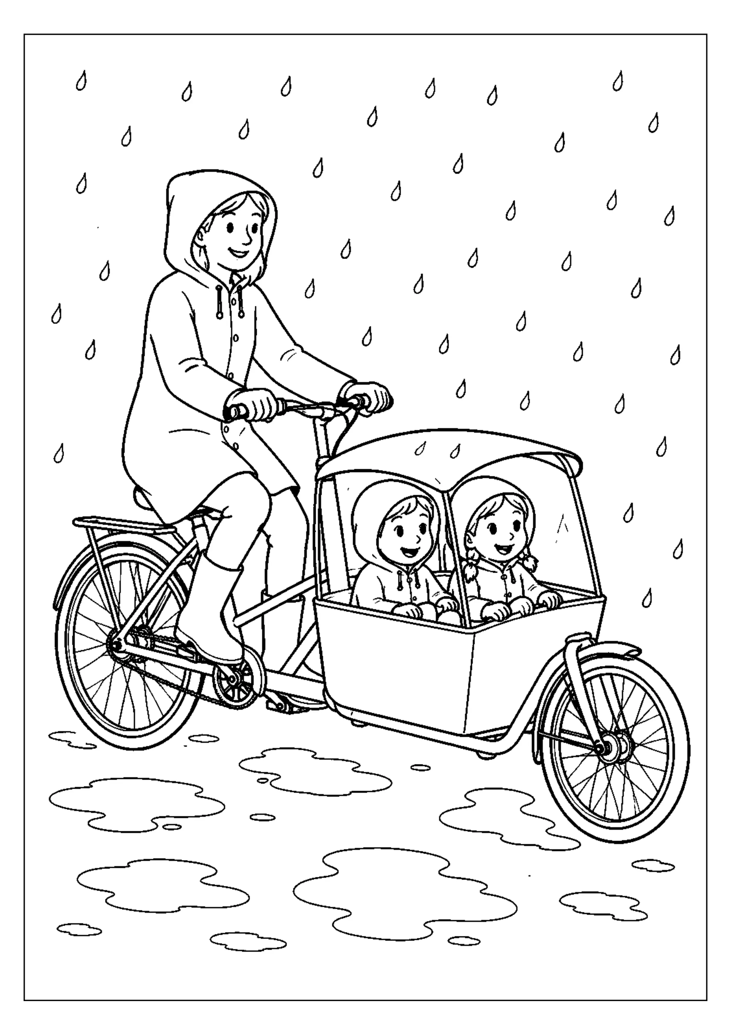 Coloriage Vélo cargo à imprimer – dessin n°5