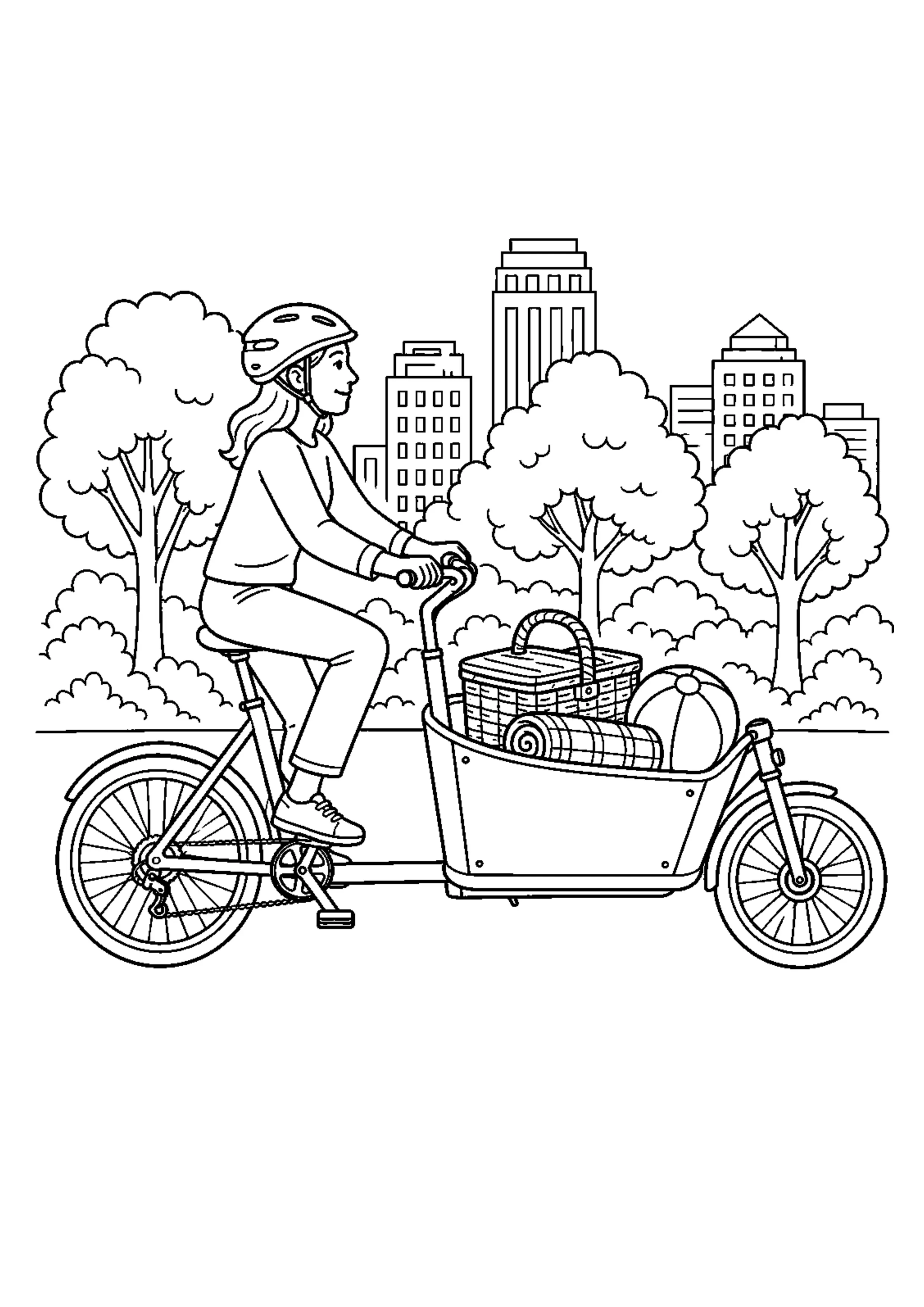 Coloriage Vélo cargo à imprimer – dessin n°7
