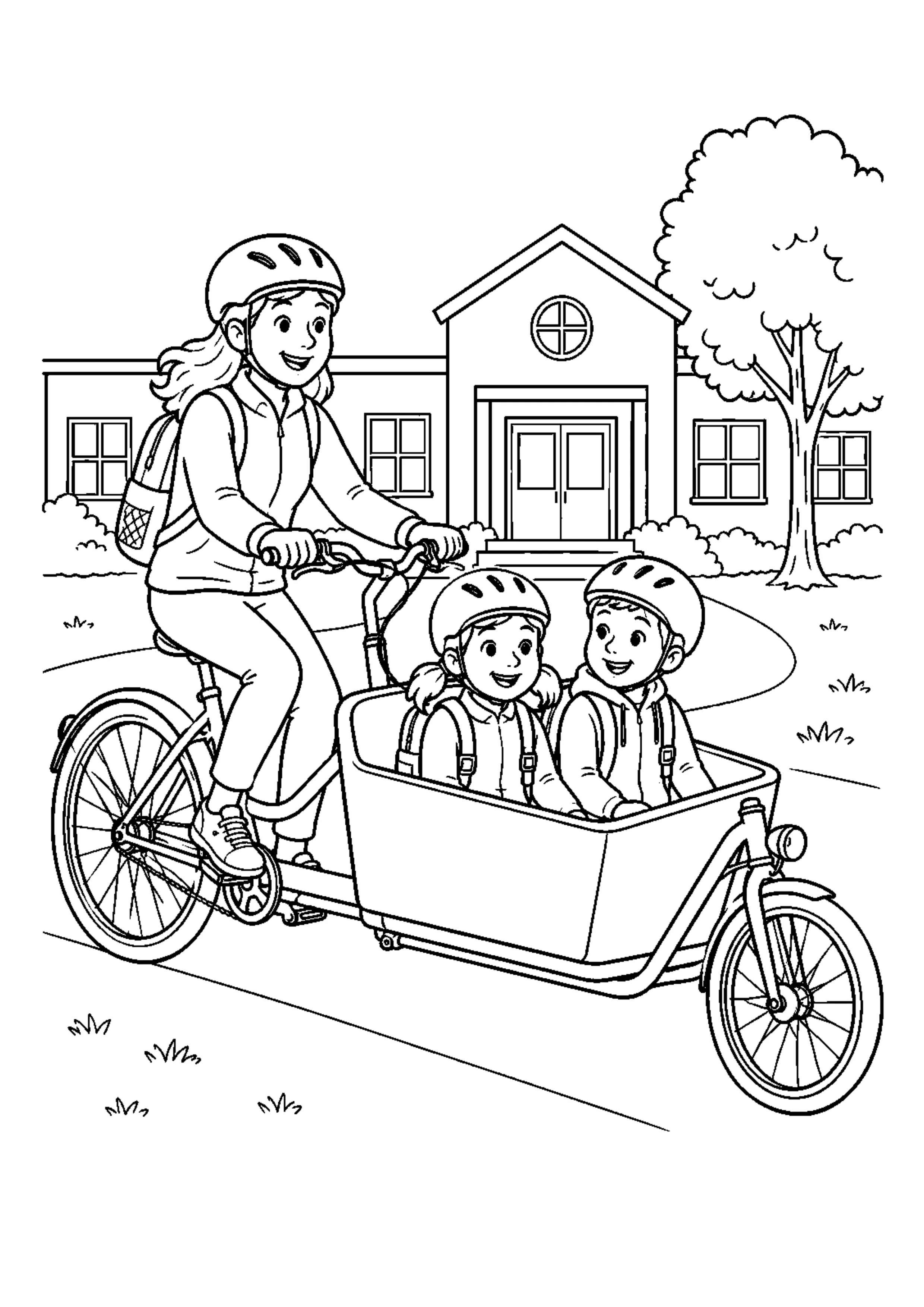 Coloriage Vélo cargo à imprimer – dessin n°8