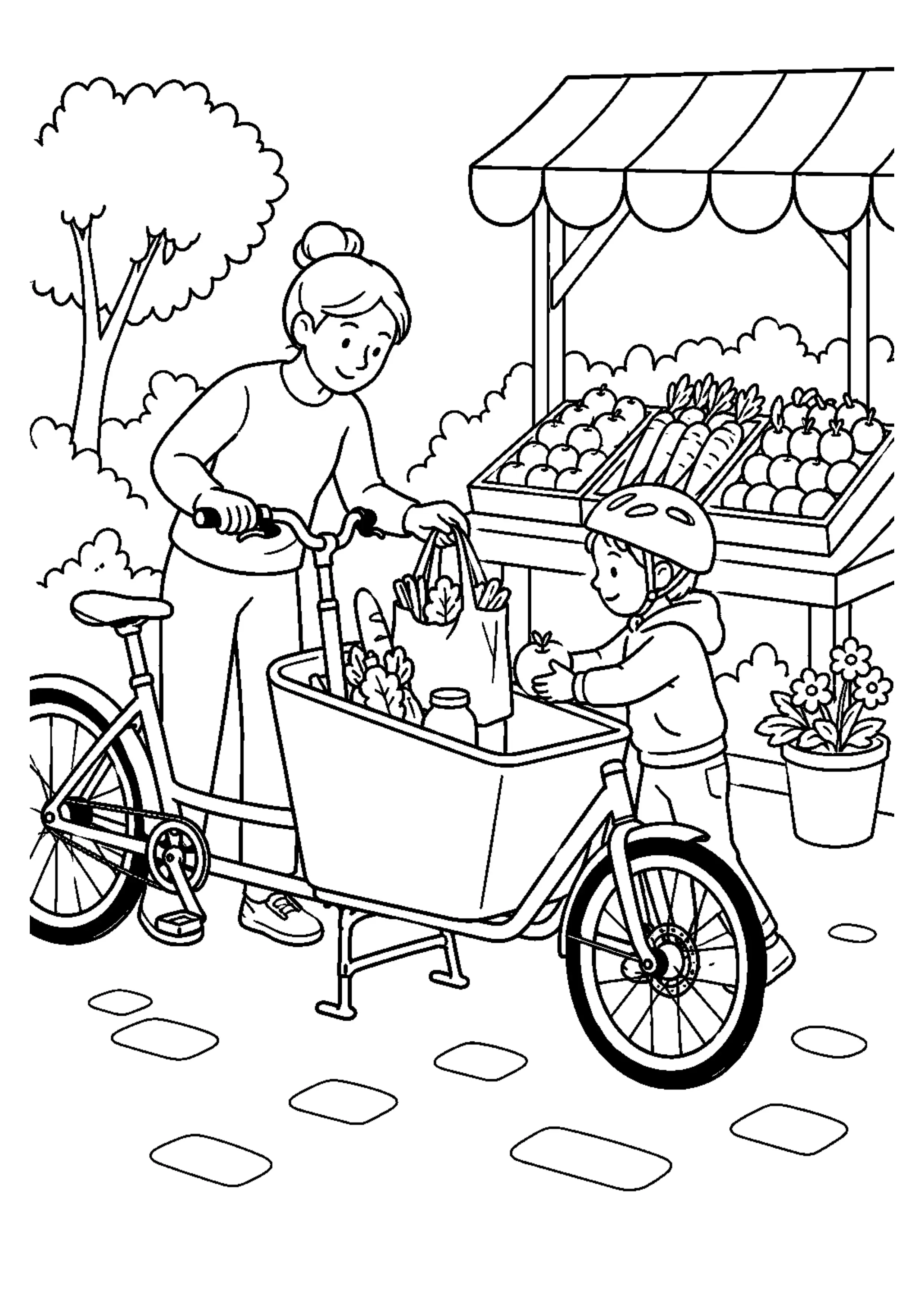 Coloriage Vélo cargo à imprimer – dessin n°9