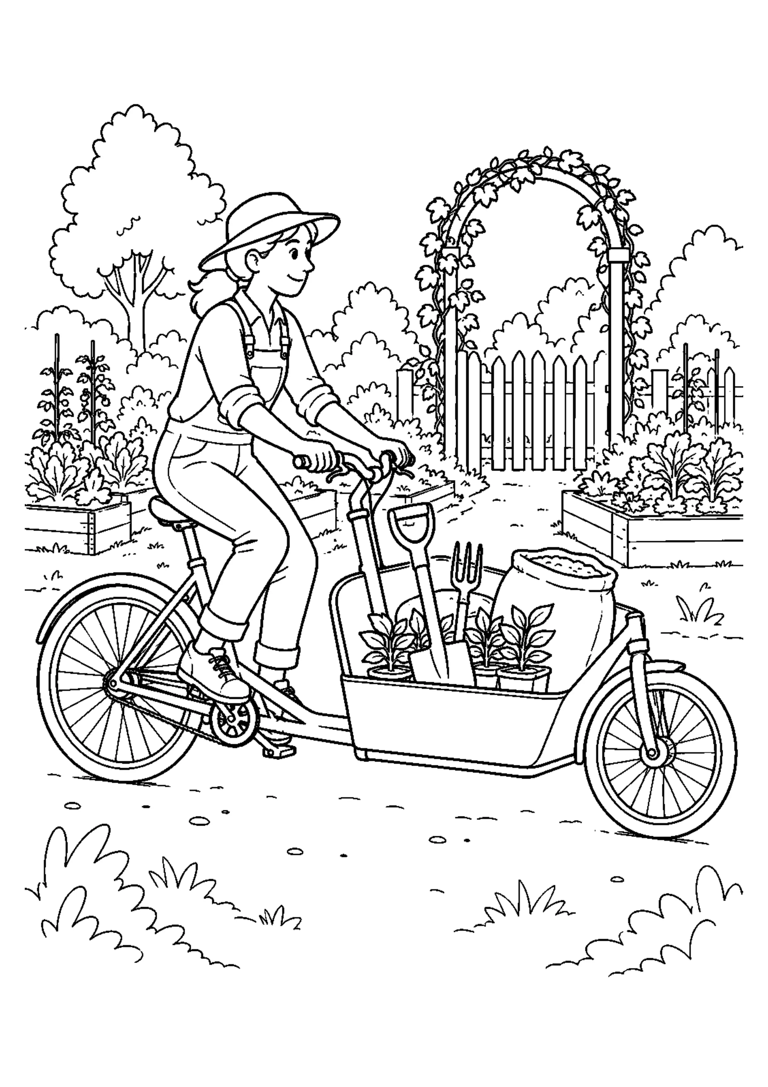 Coloriage Vélo cargo à imprimer – dessin n°12