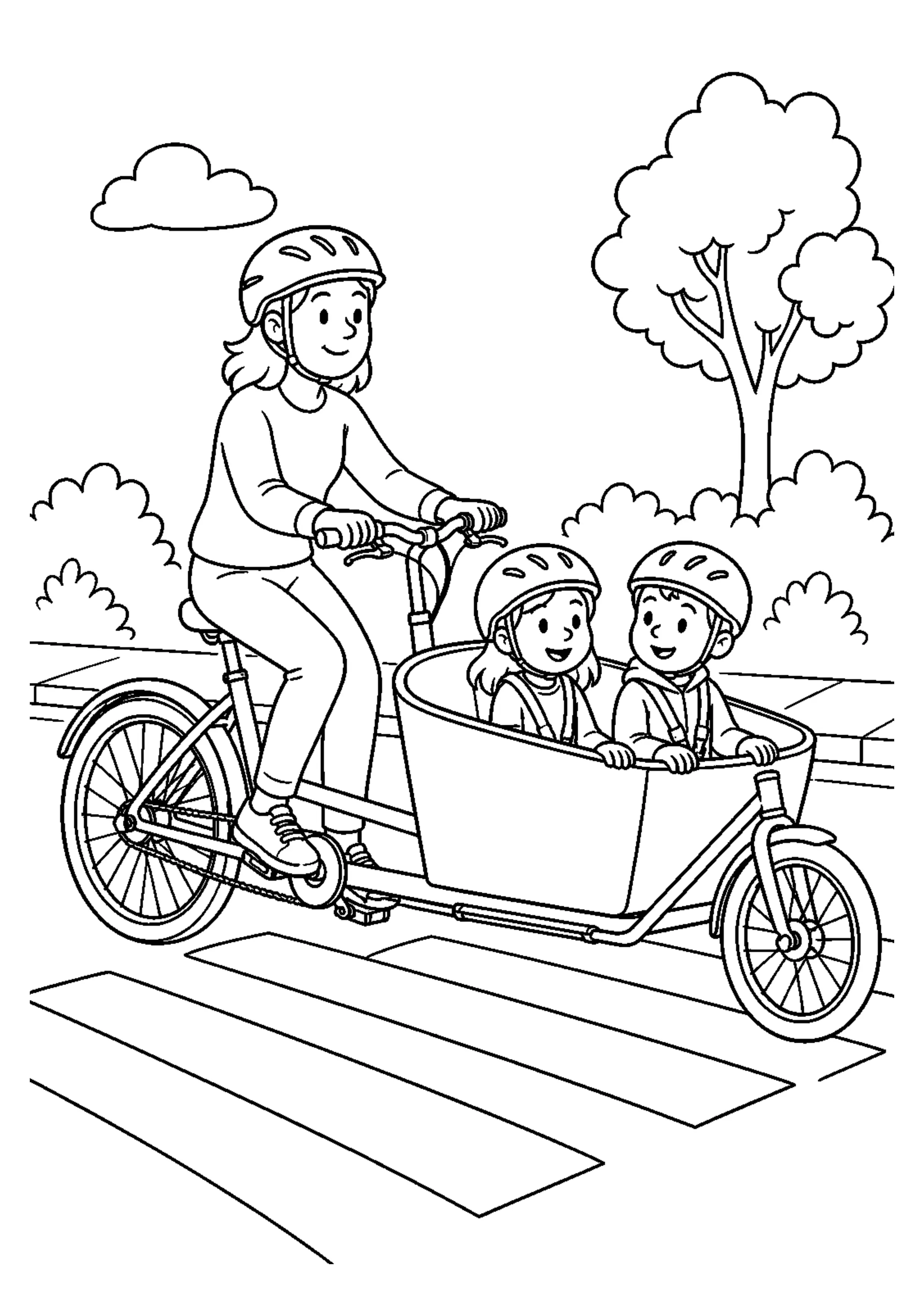 Coloriage Vélo cargo à imprimer – dessin n°13
