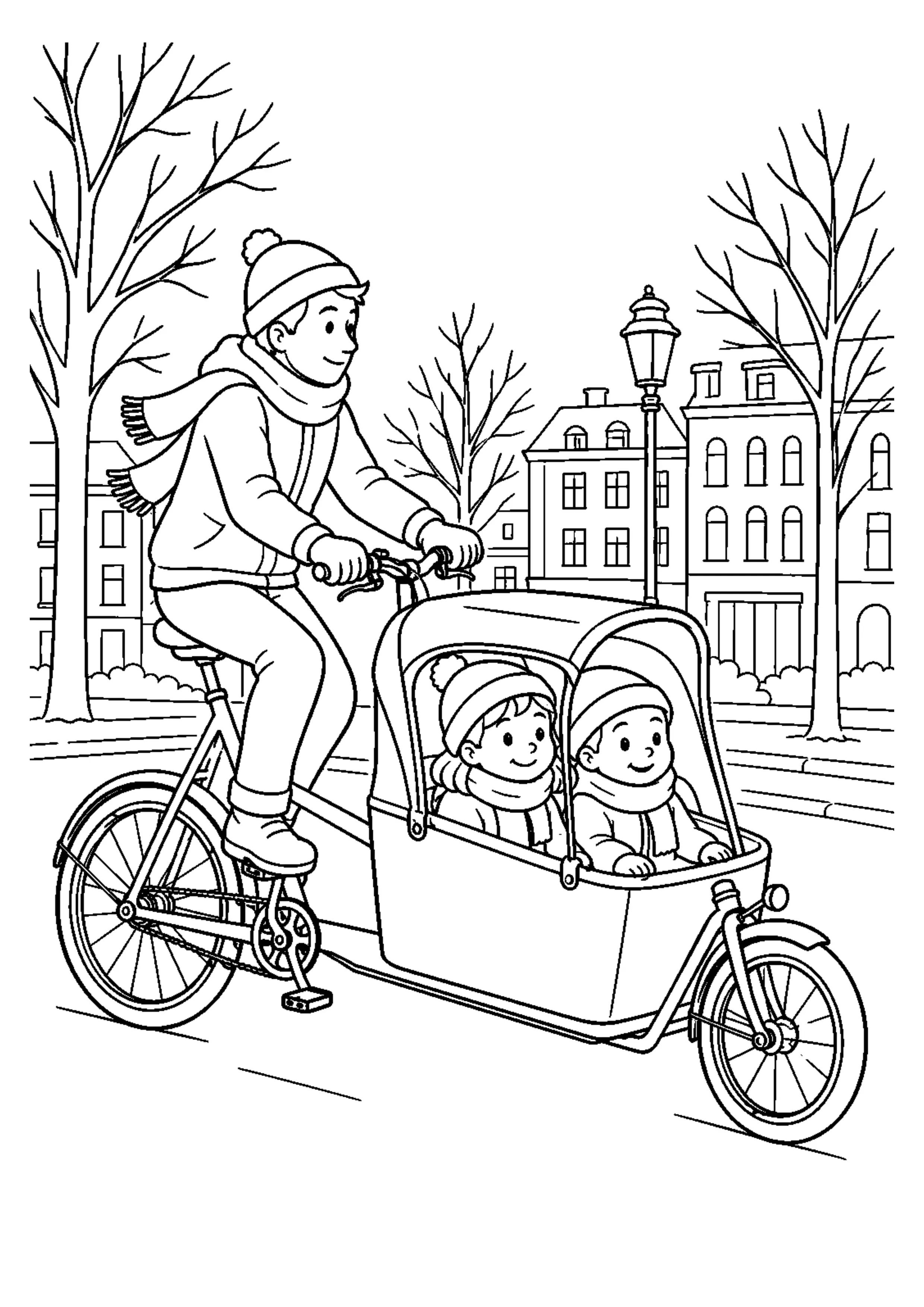 Coloriage Vélo cargo à imprimer – dessin n°14
