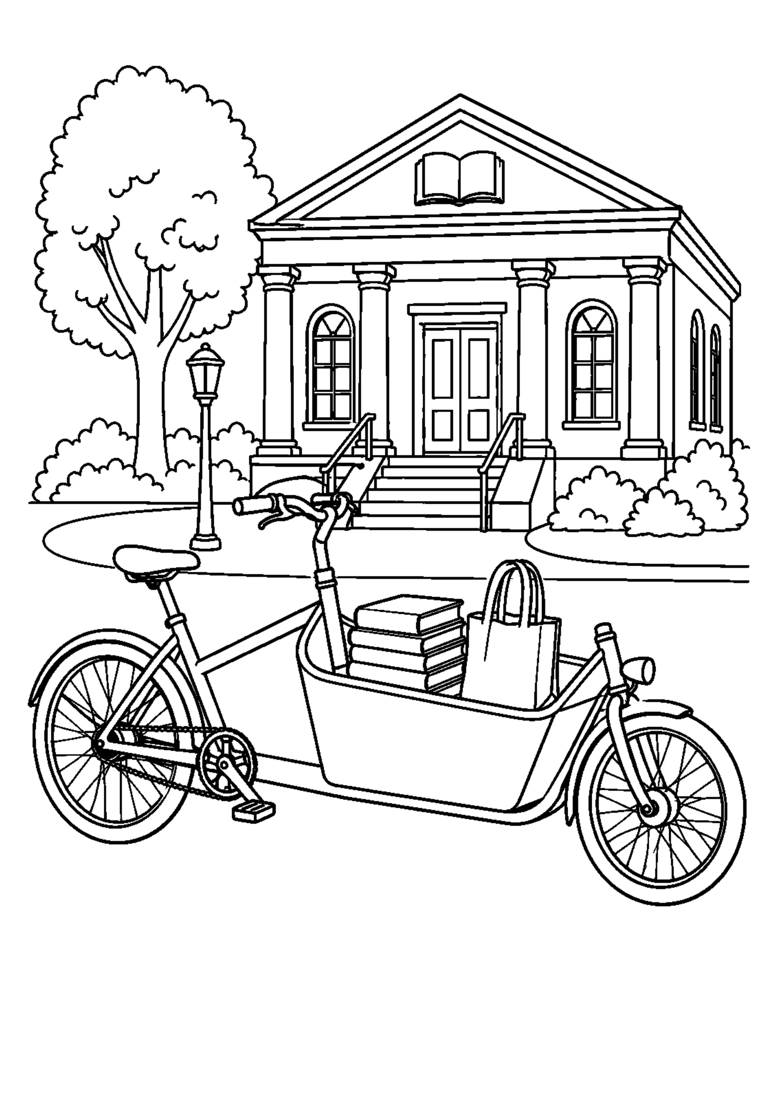 Coloriage Vélo cargo à imprimer – dessin n°15