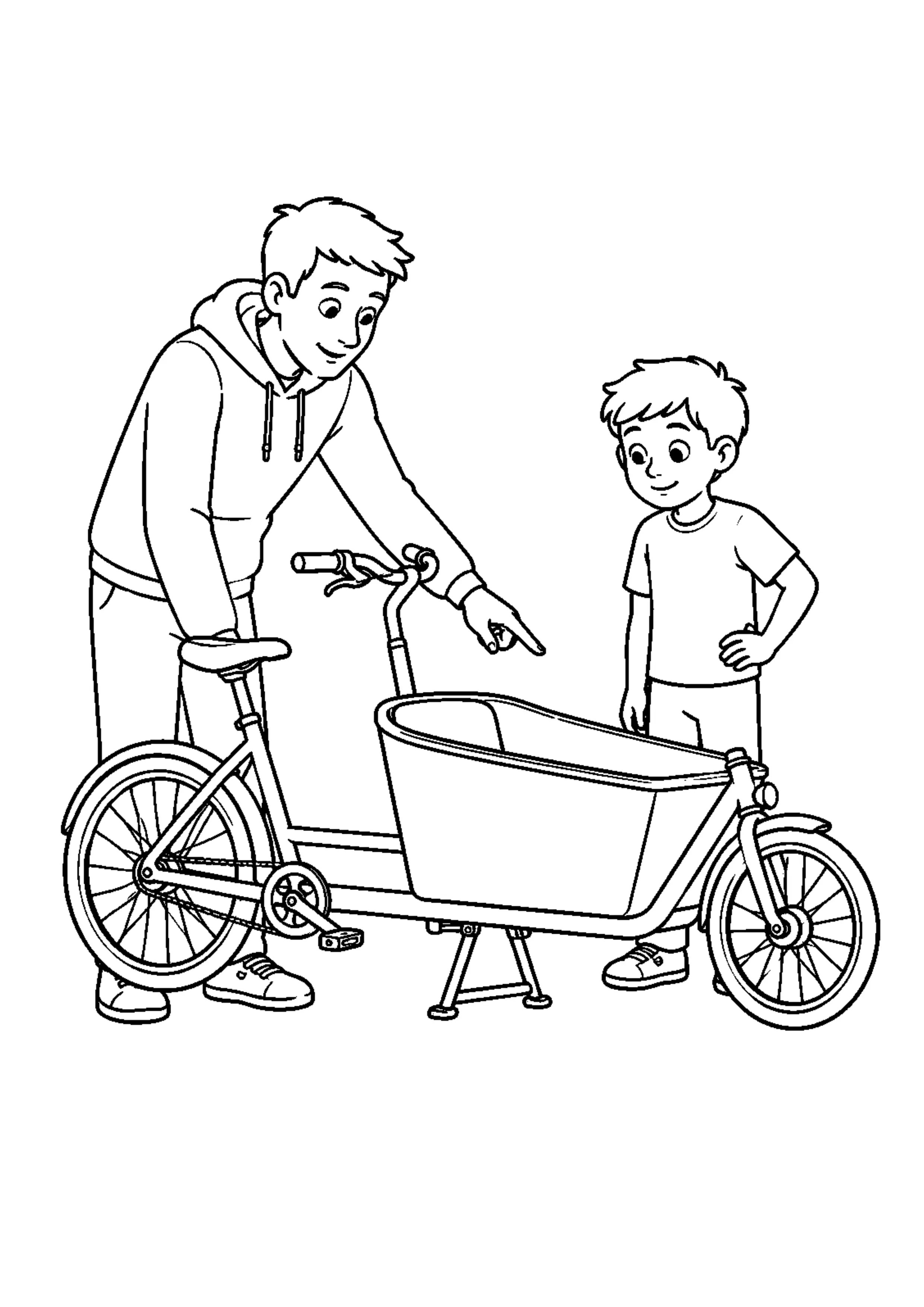 Coloriage Vélo cargo à imprimer – dessin n°16