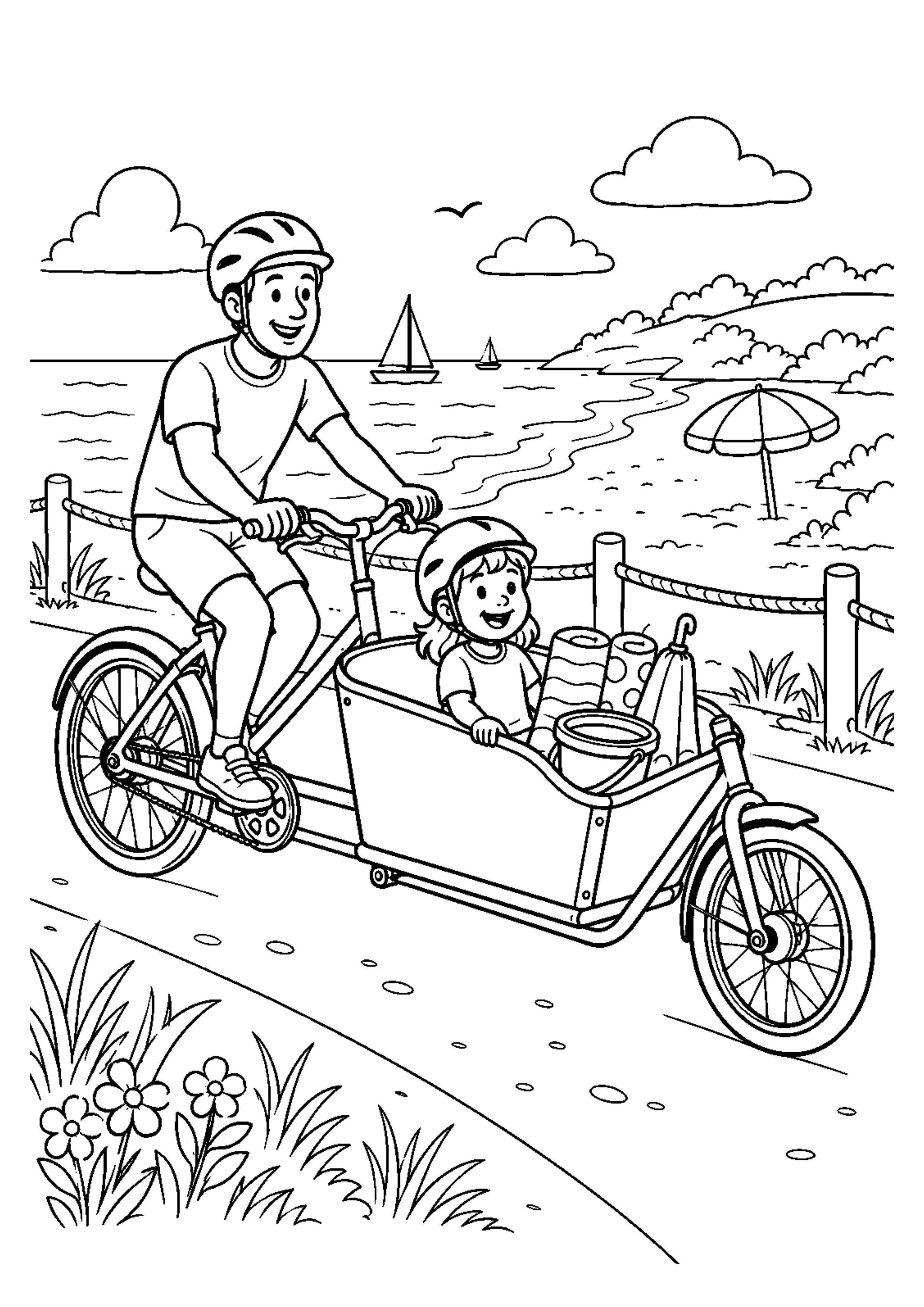 Coloriage Vélo cargo à imprimer – dessin n°18