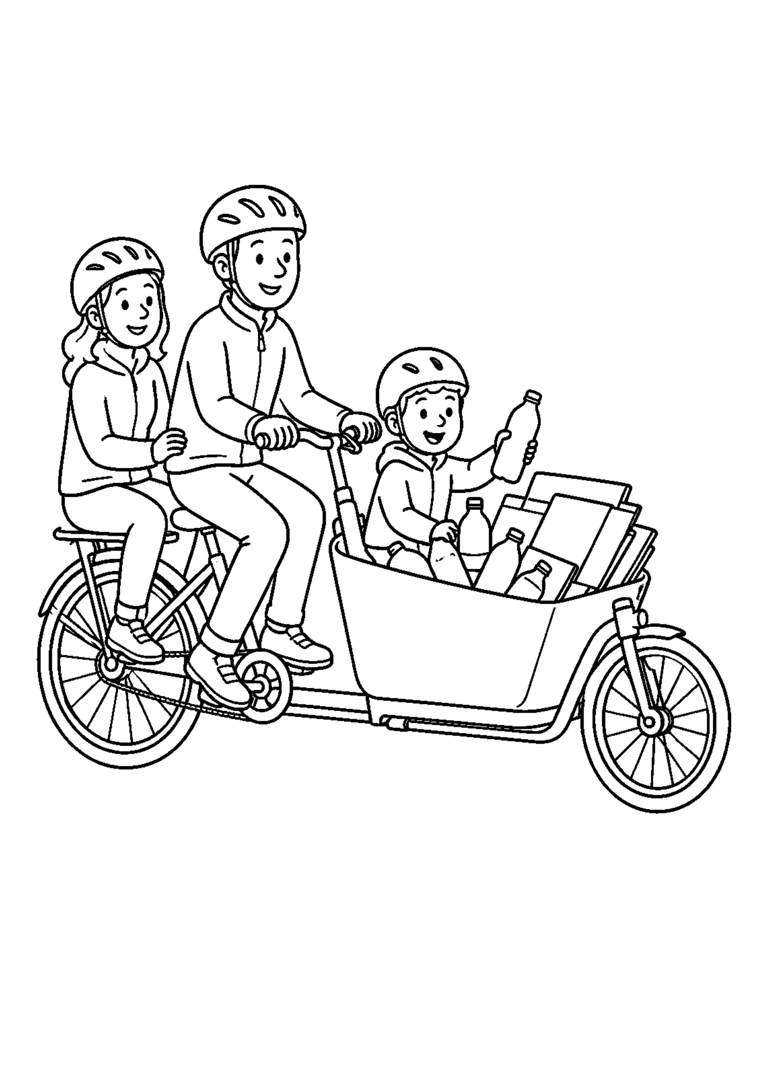 Coloriage Vélo cargo à imprimer – dessin n°19