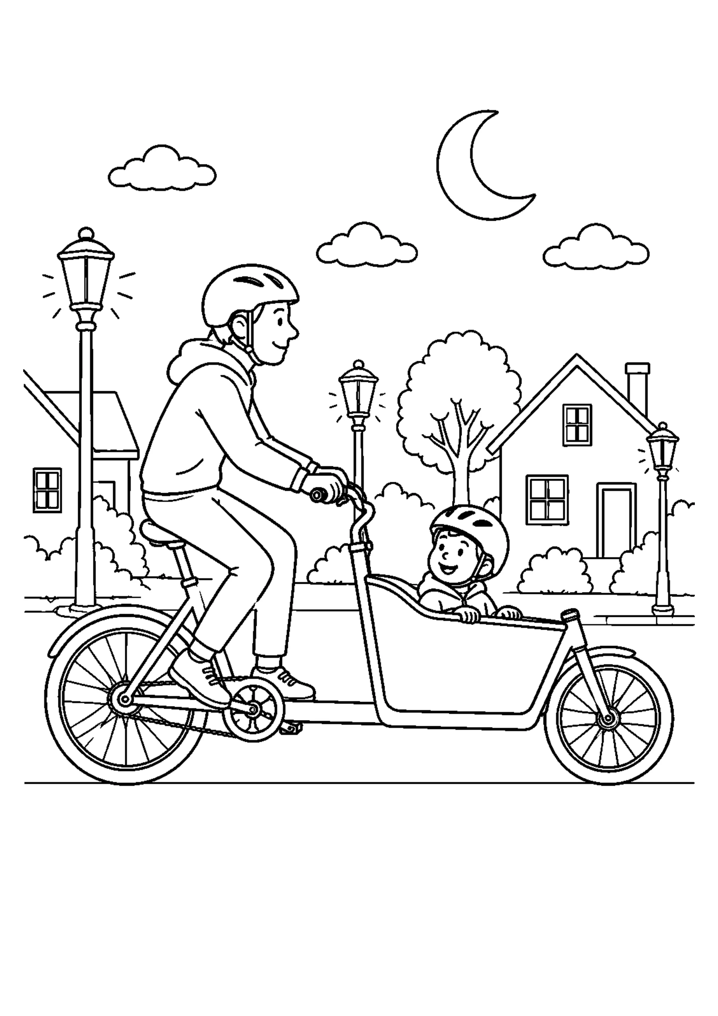 Coloriage Vélo cargo à imprimer – dessin n°20