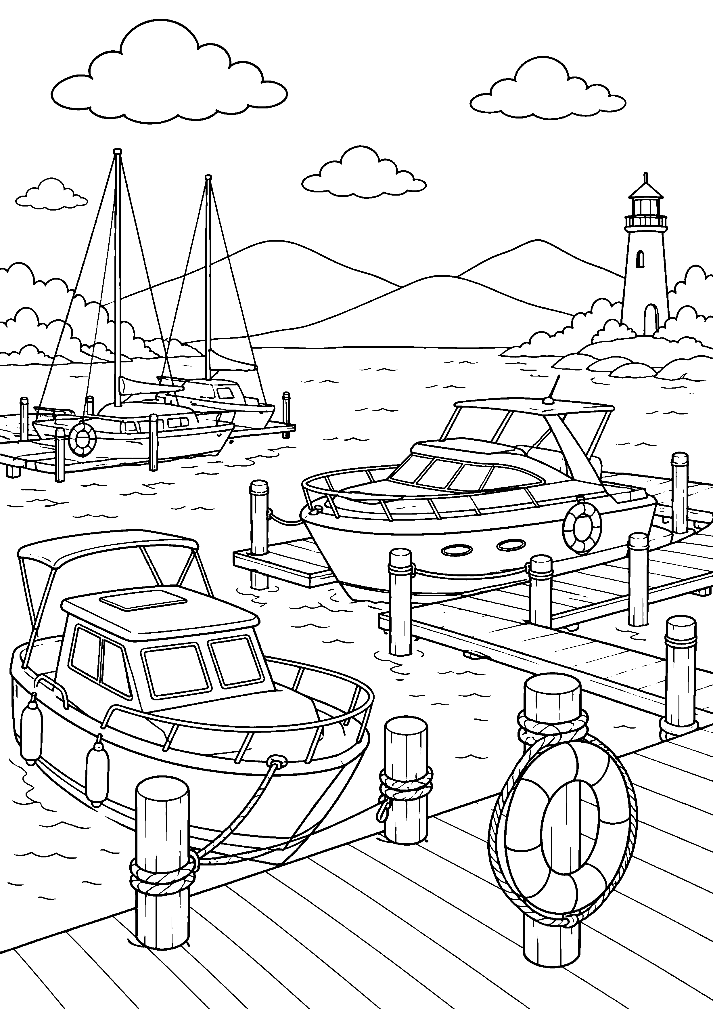 Coloriage village à imprimer – dessin n°7
