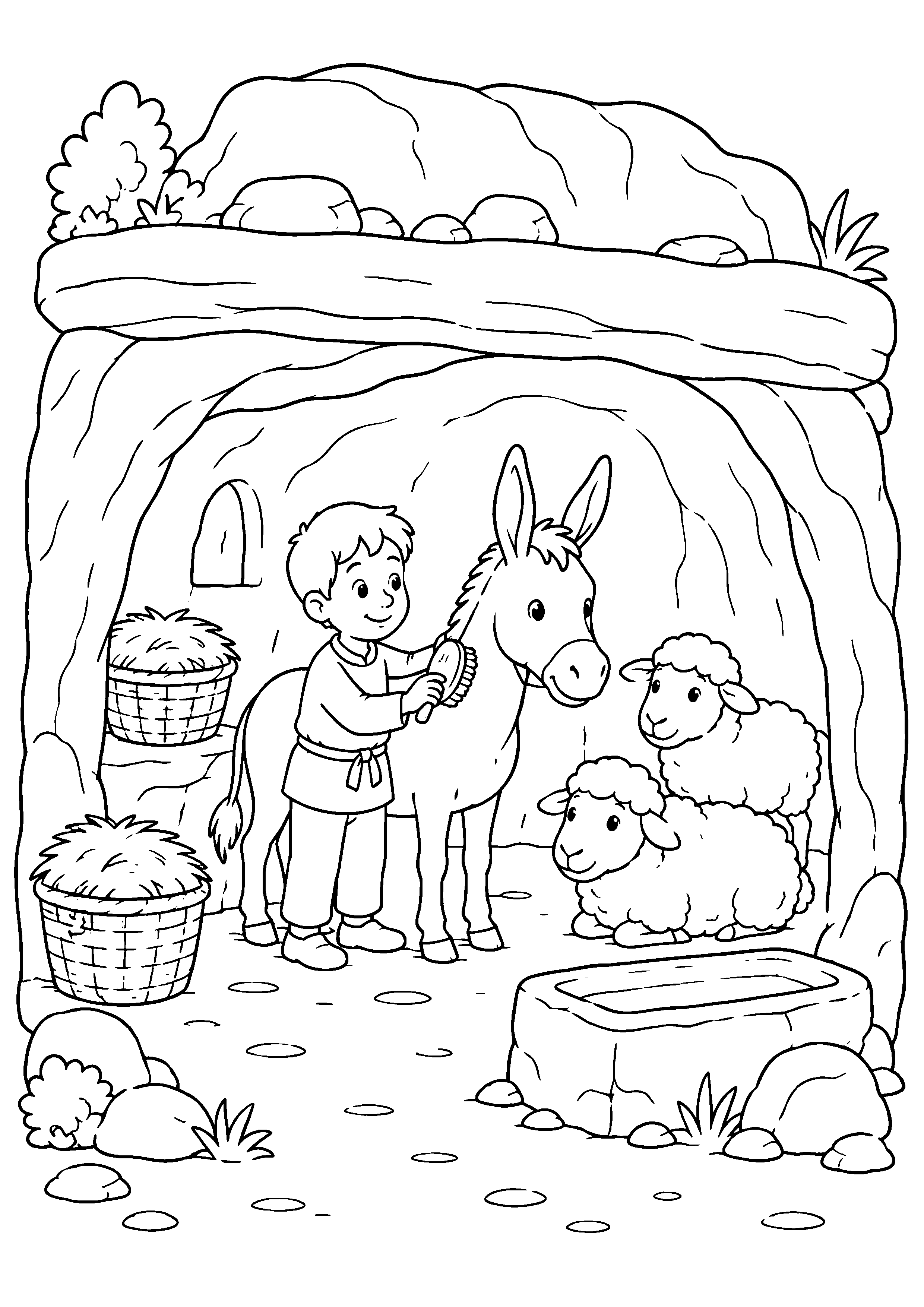 Coloriage village troglodyte à imprimer – dessin n°4