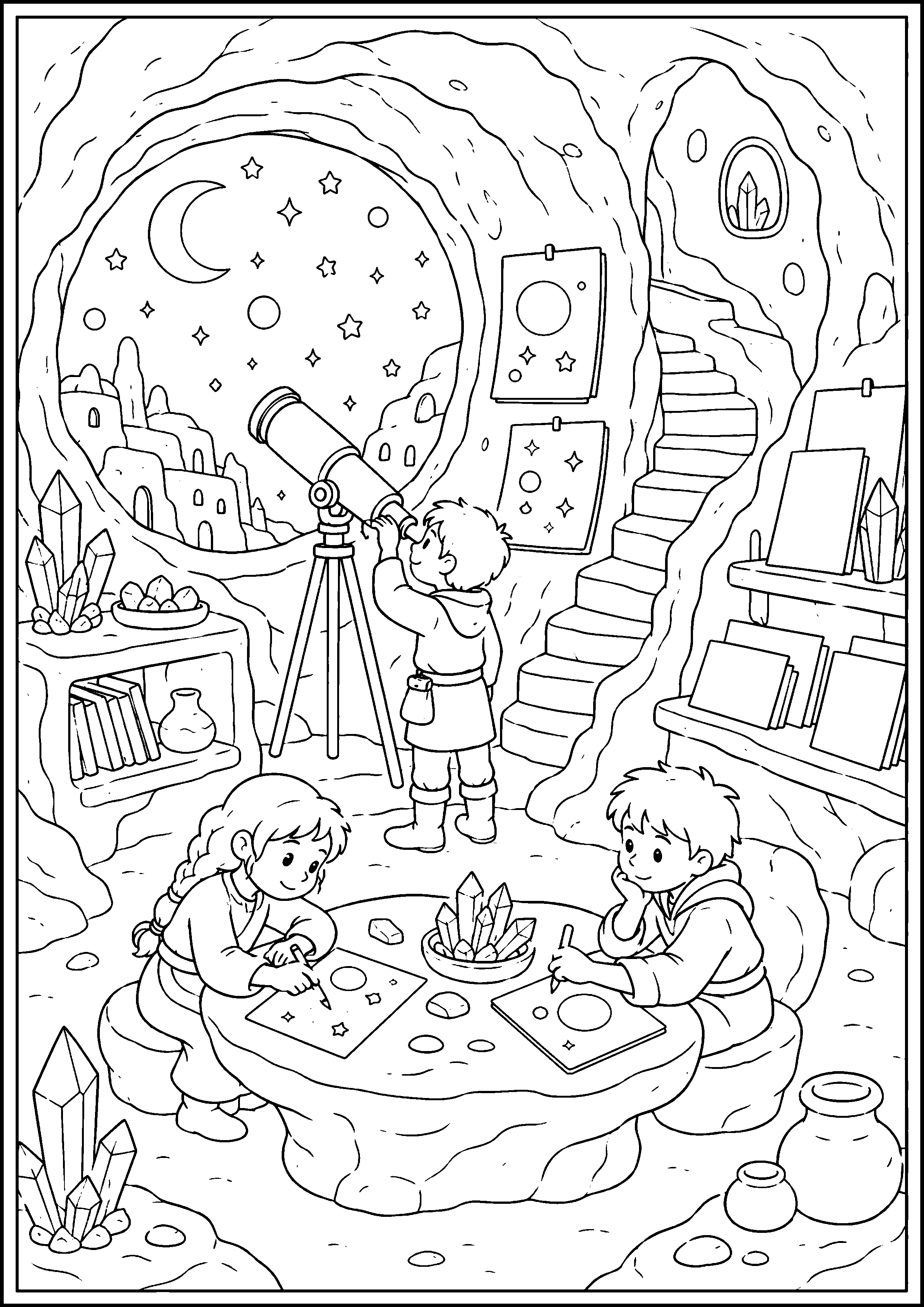 Coloriage village troglodyte à imprimer – dessin n°15