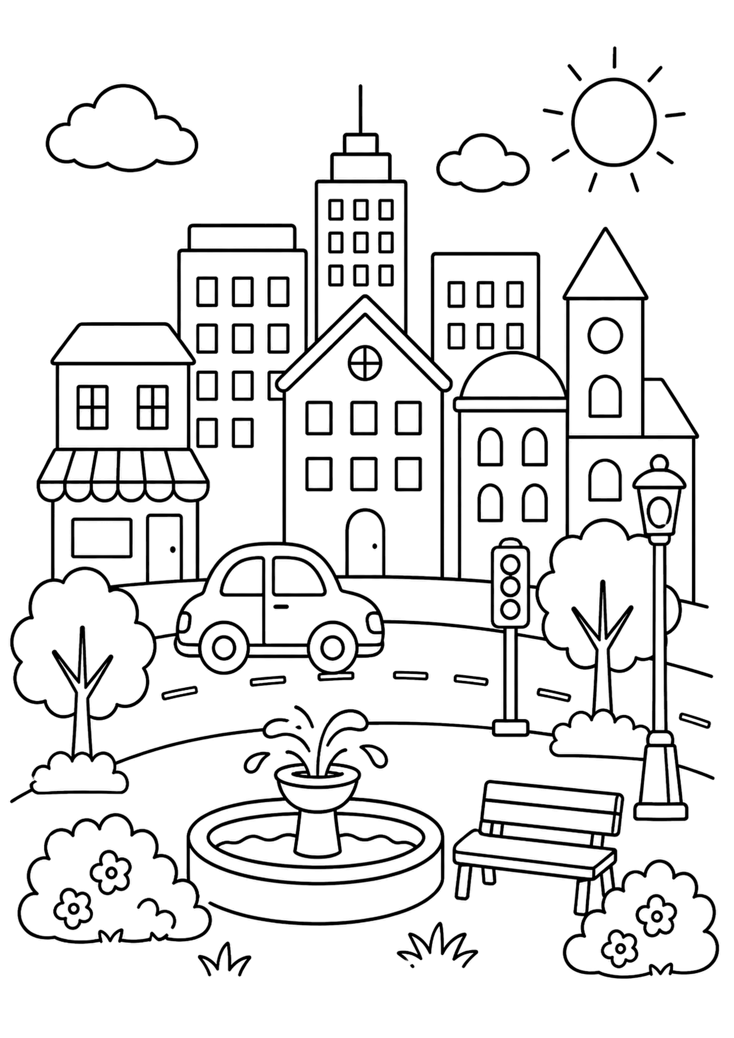 Coloriage Ville – dessin 14