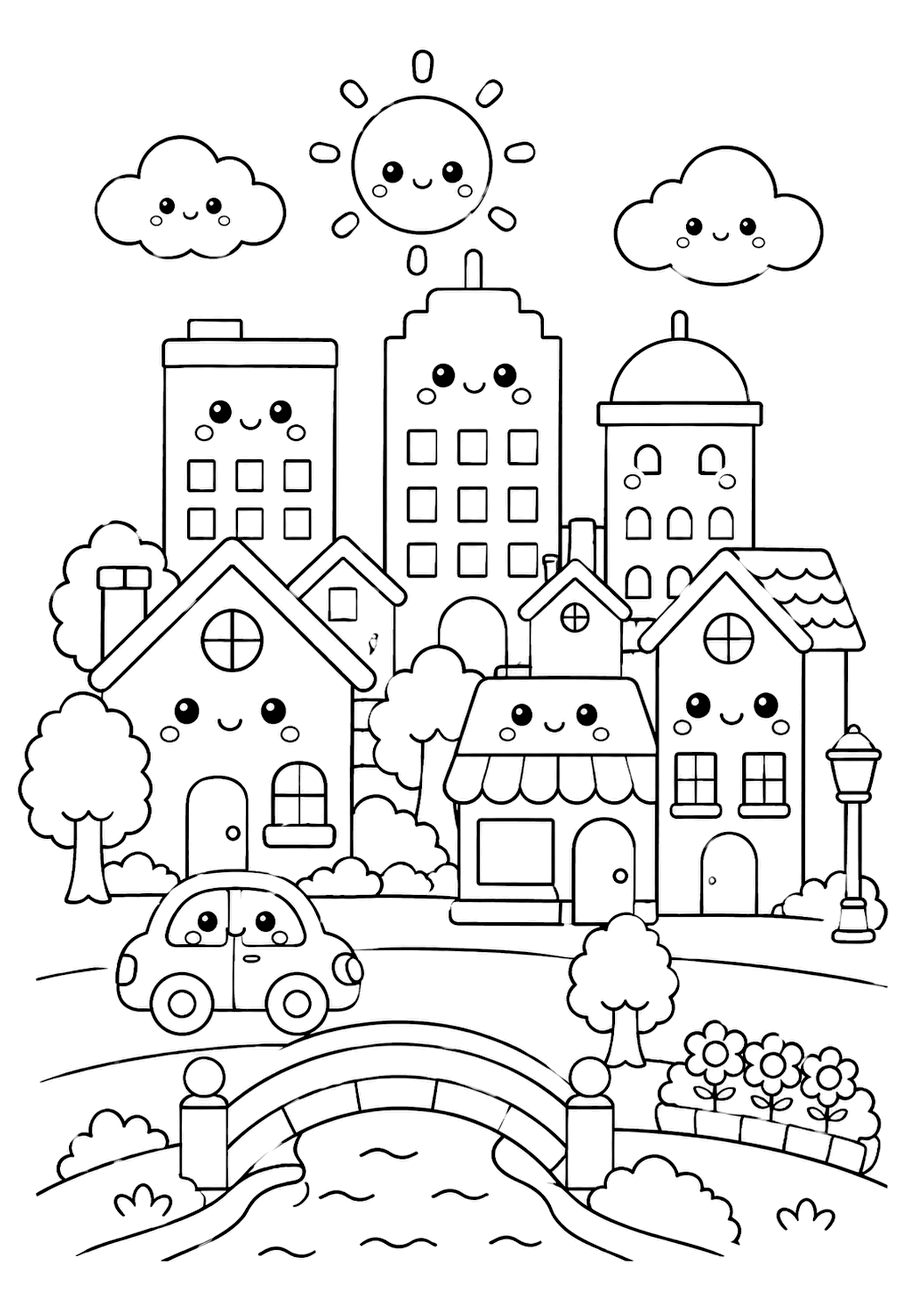 Coloriage Ville – dessin 11