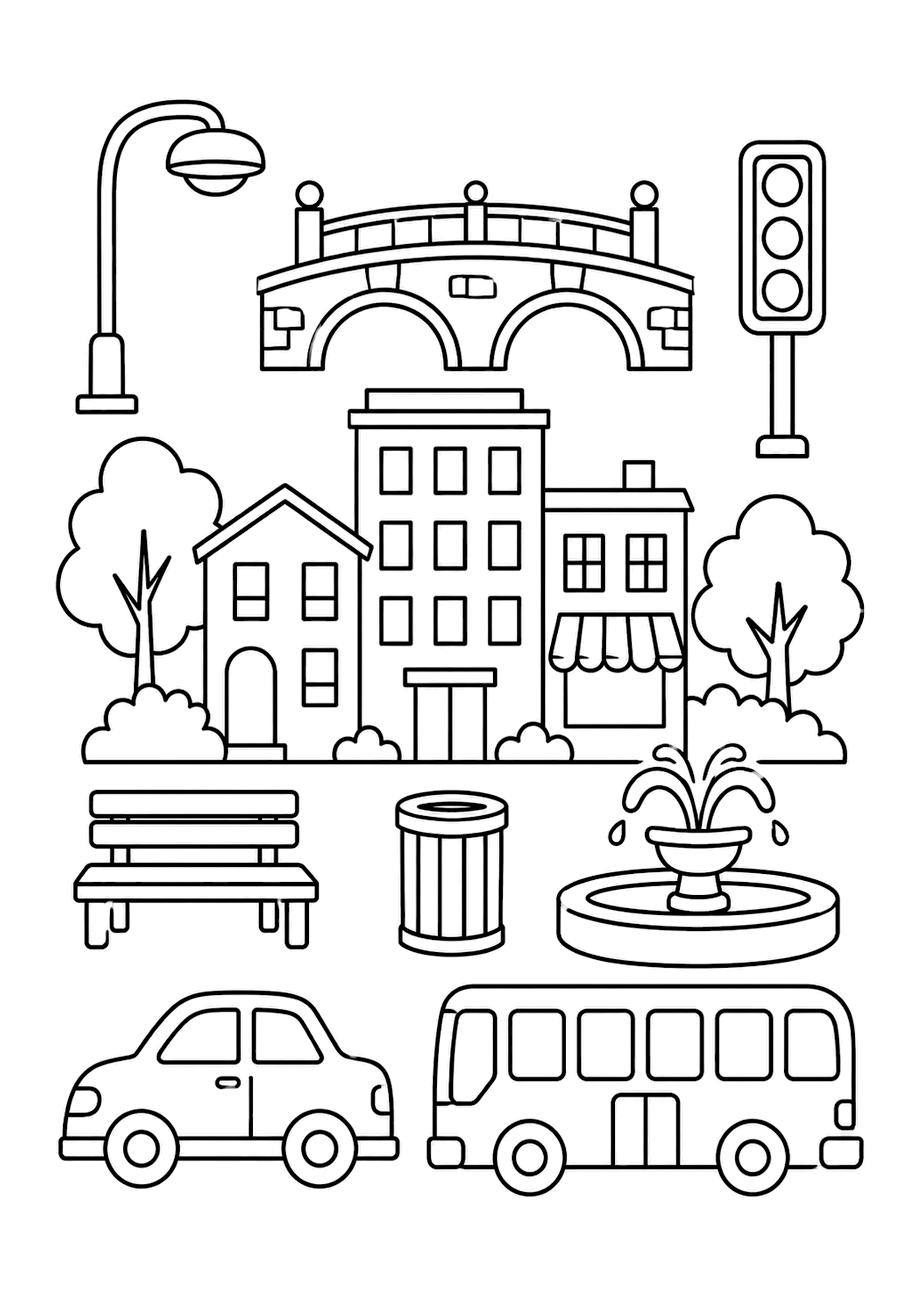 Coloriage Ville – dessin 10