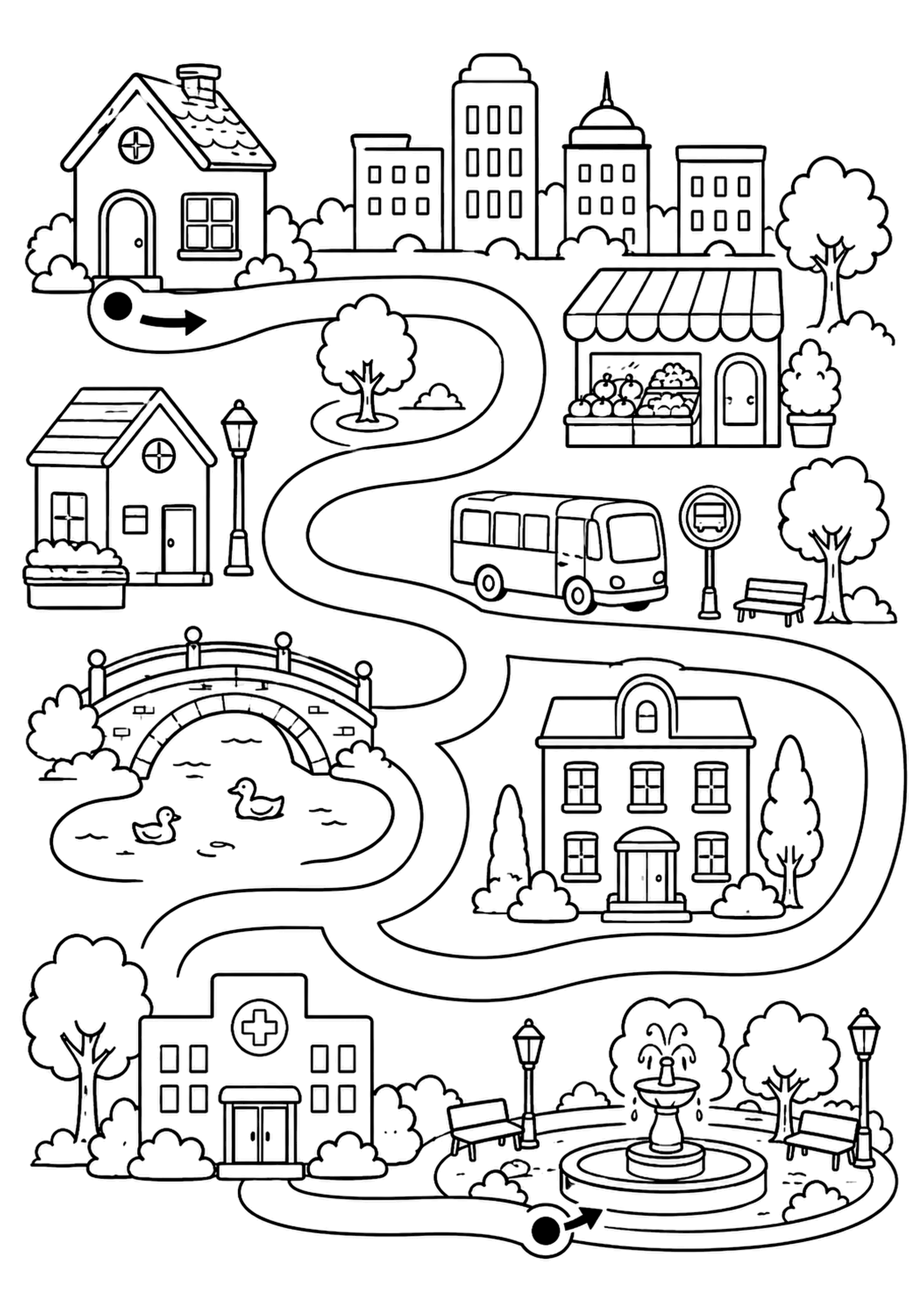 Coloriage Ville – dessin 6