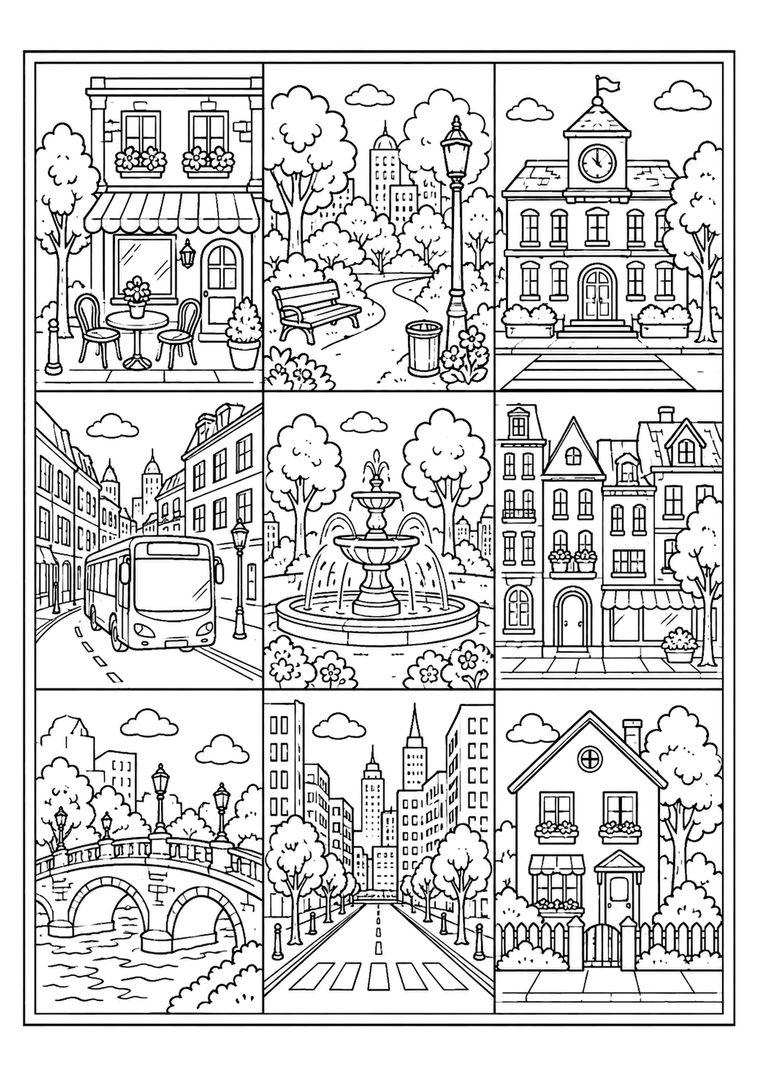 Coloriage Ville – dessin 5