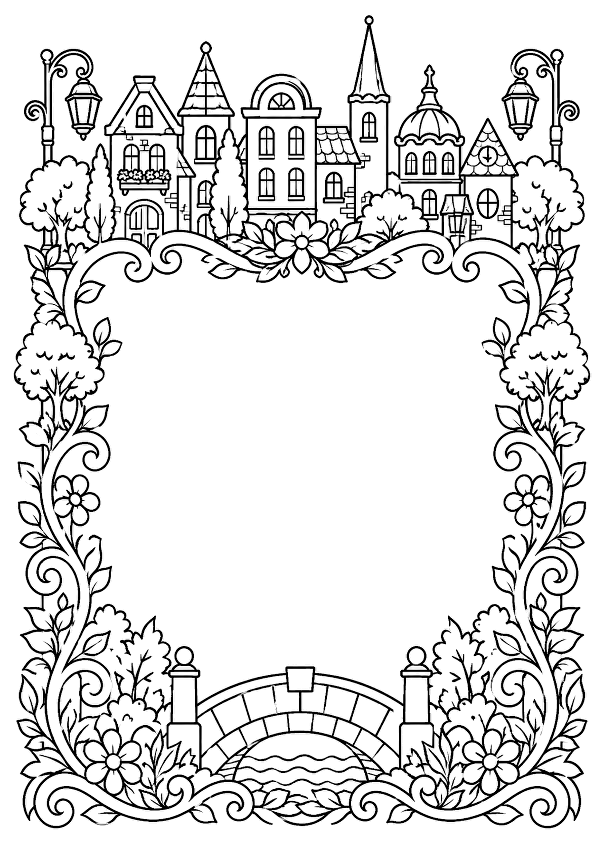 Coloriage Ville – dessin 3