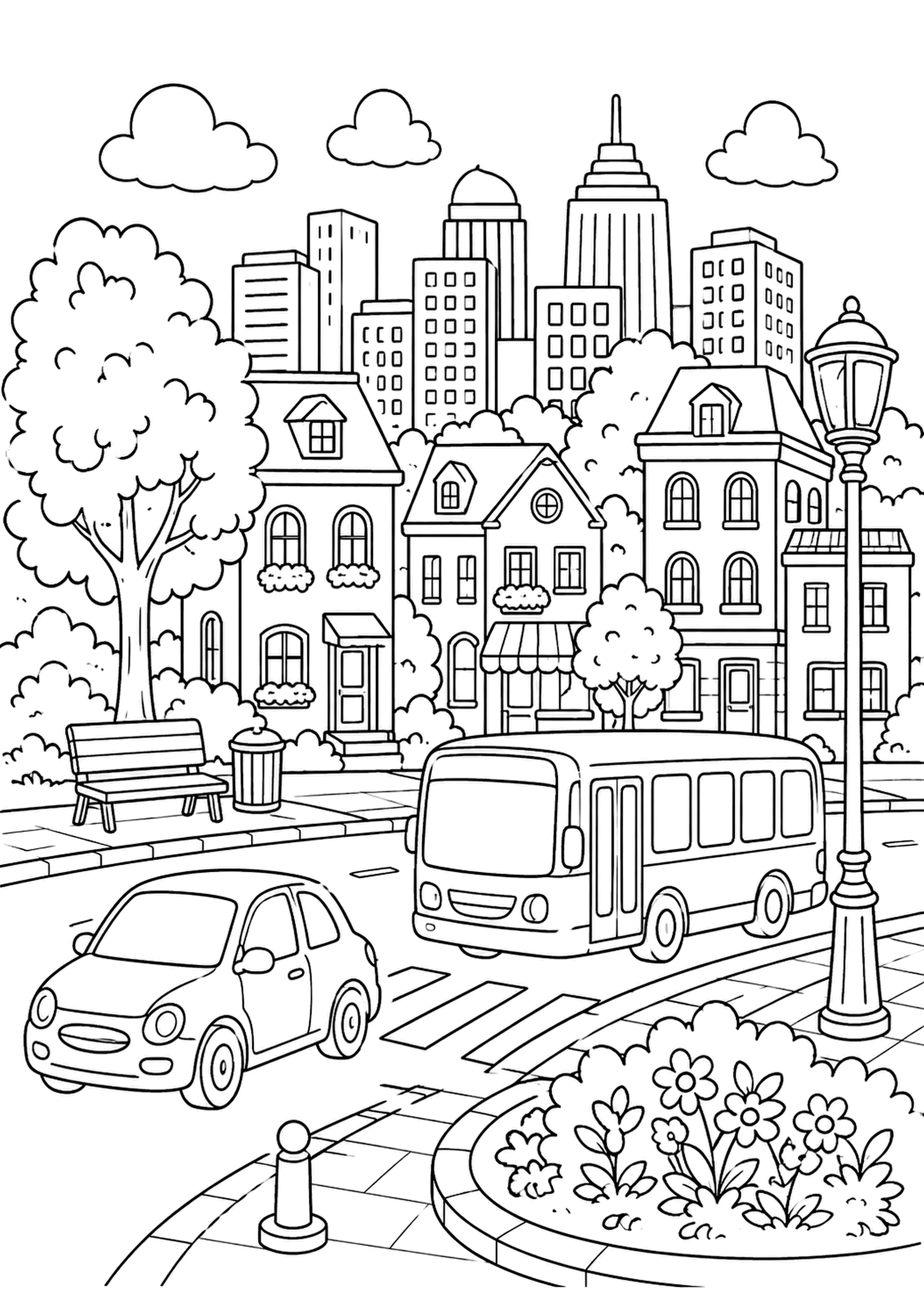 Coloriage Ville – dessin 2