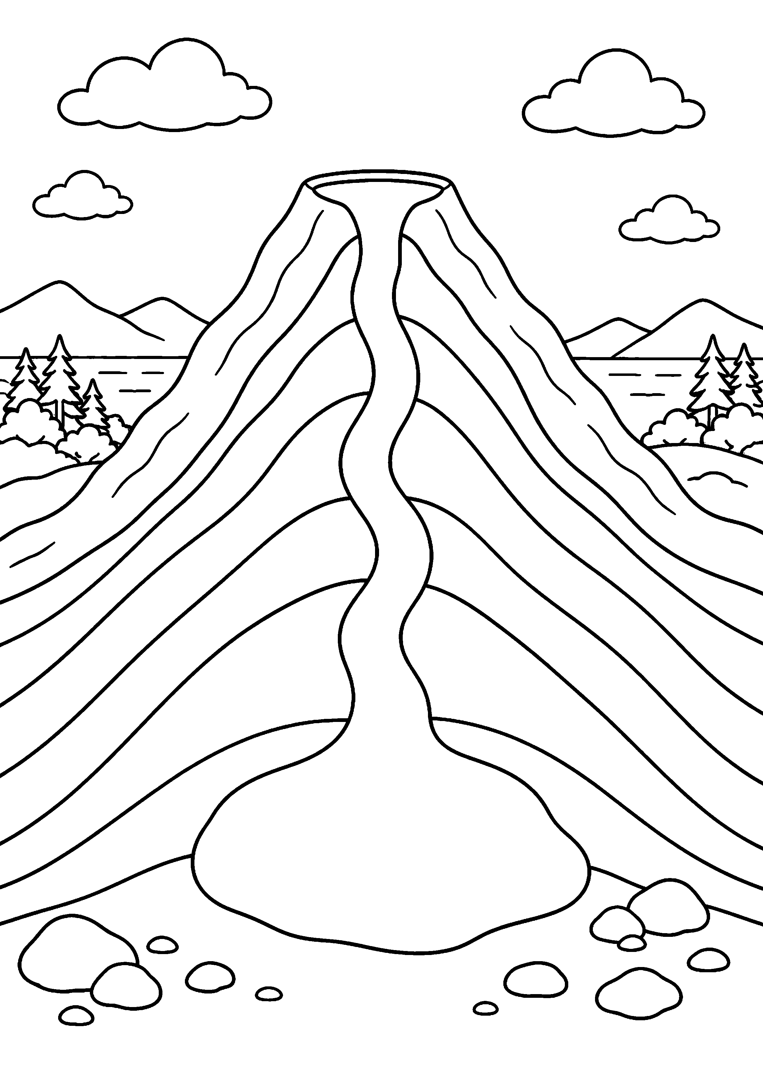 Coloriage volcan à imprimer – dessin n°2