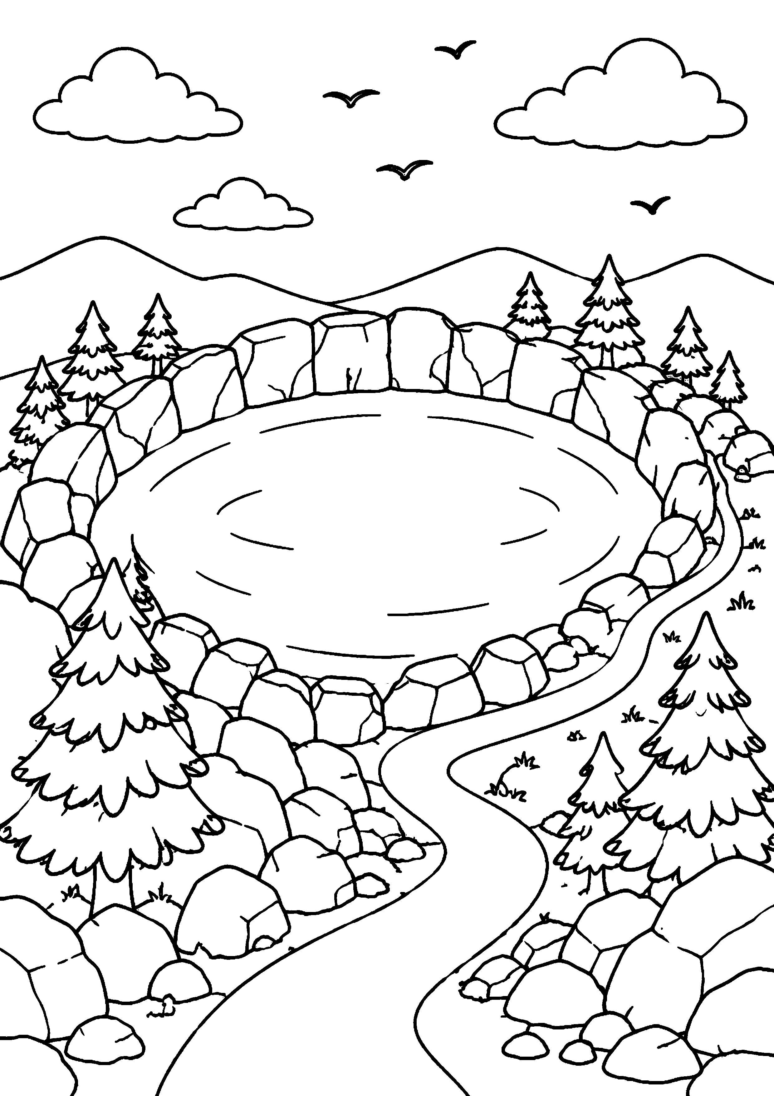 Coloriage volcan à imprimer – dessin n°4