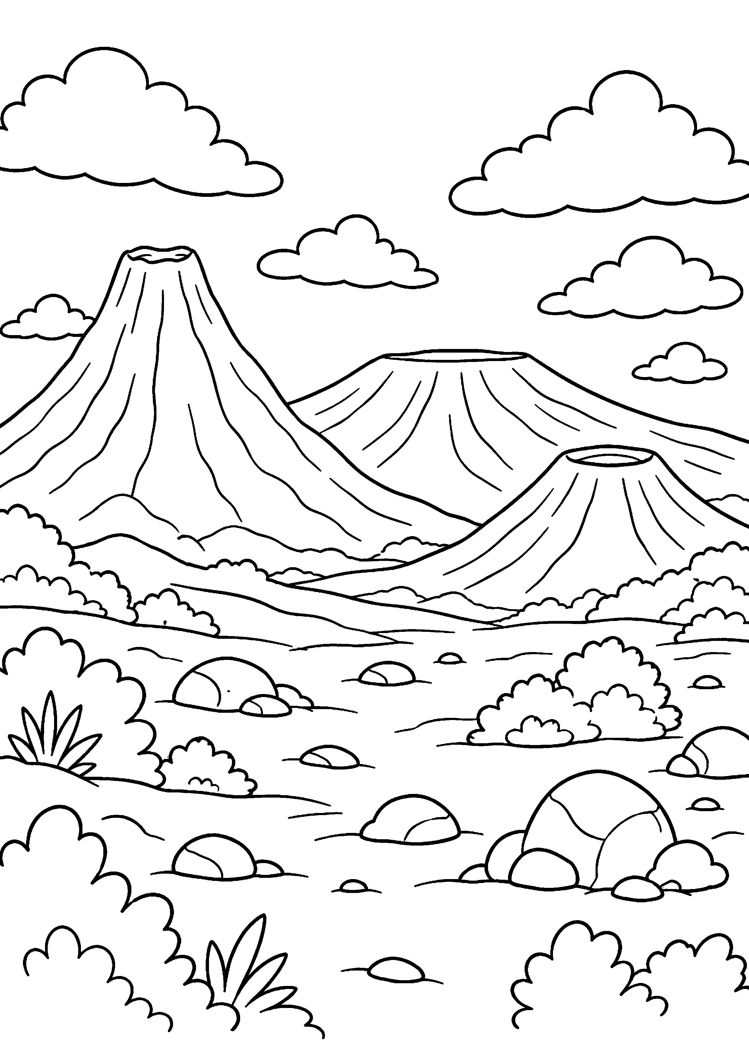 Coloriage volcan à imprimer – dessin n°5