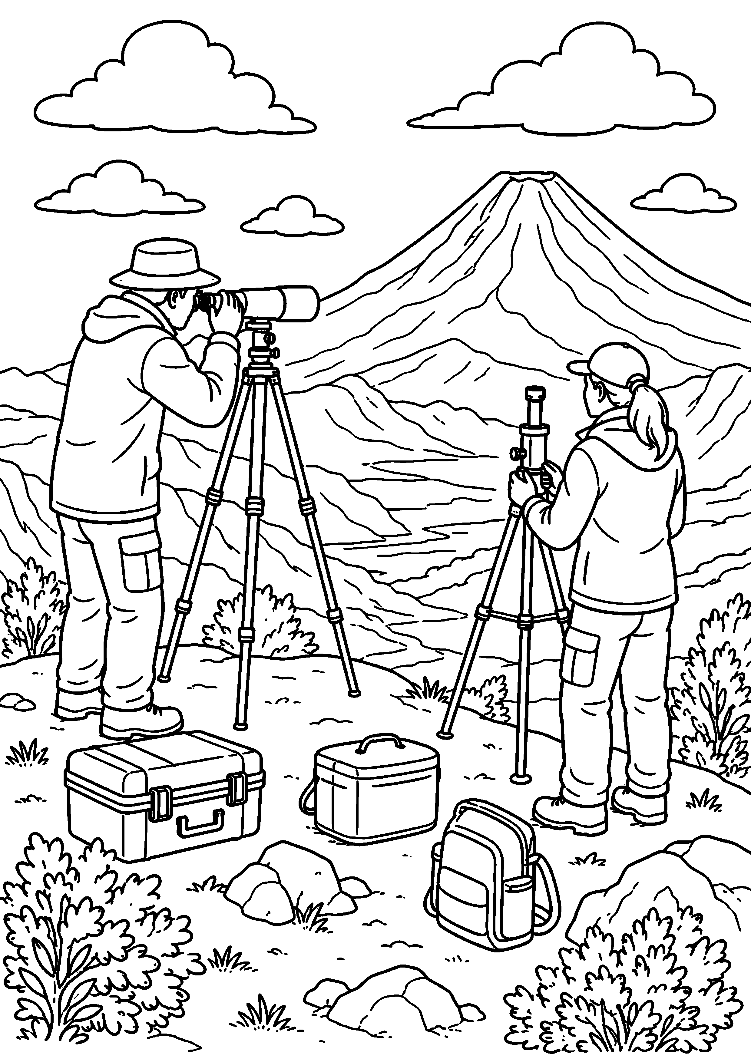 Coloriage volcan à imprimer – dessin n°7